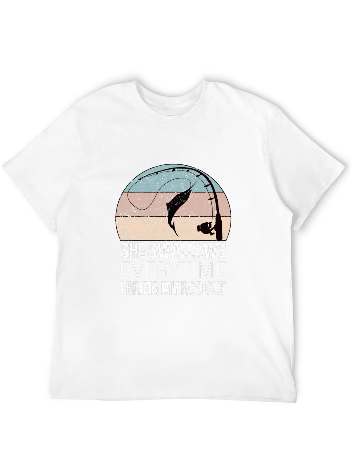 Camiseta gráfica de pesca con diseño divertido