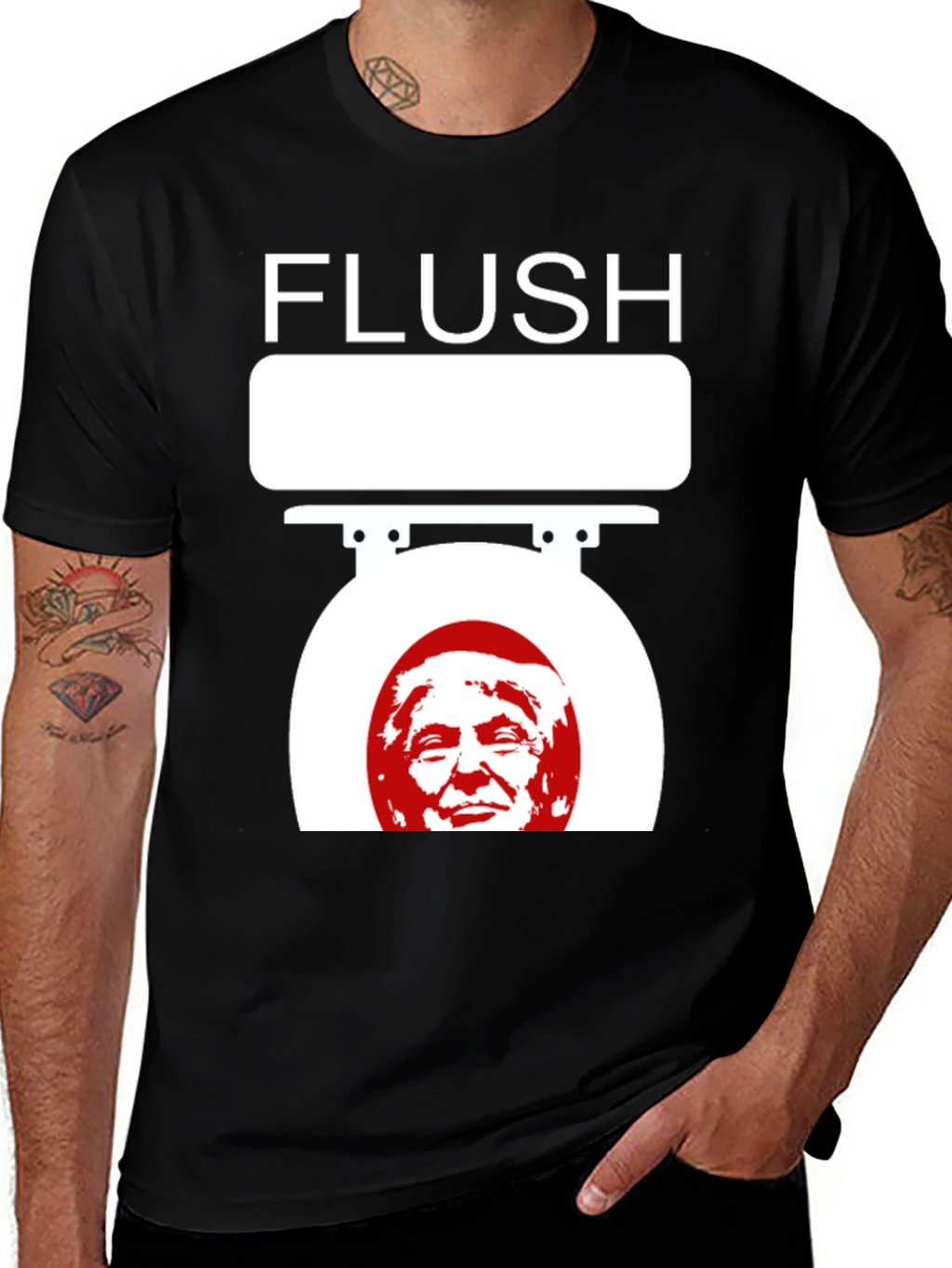 Camiseta Flush Trump Negra para Adulto