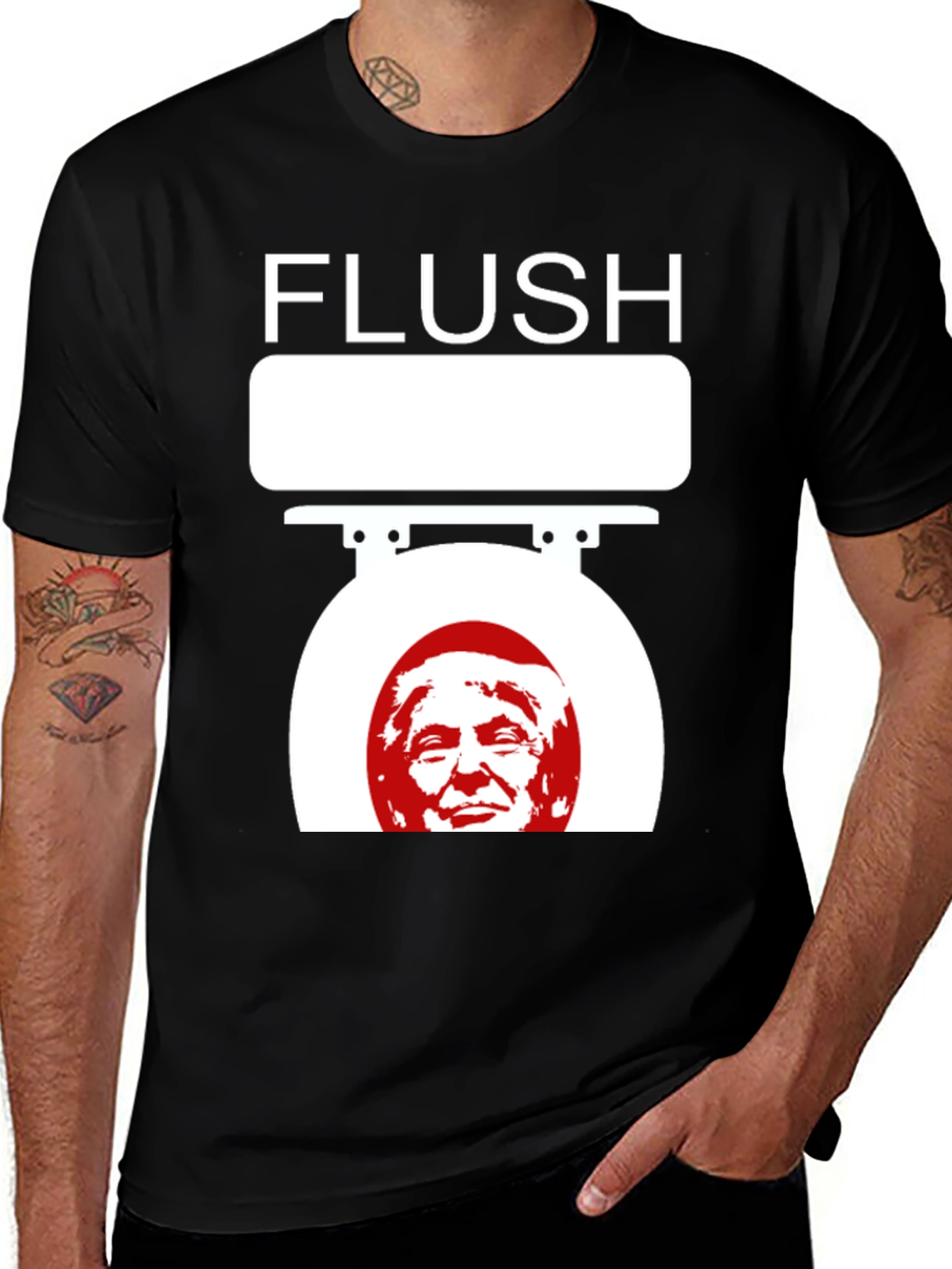 Camiseta Flush Trump Negra para Adulto
