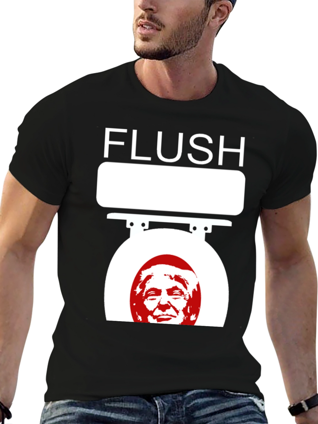 Camiseta Flush Trump Negra para Adulto