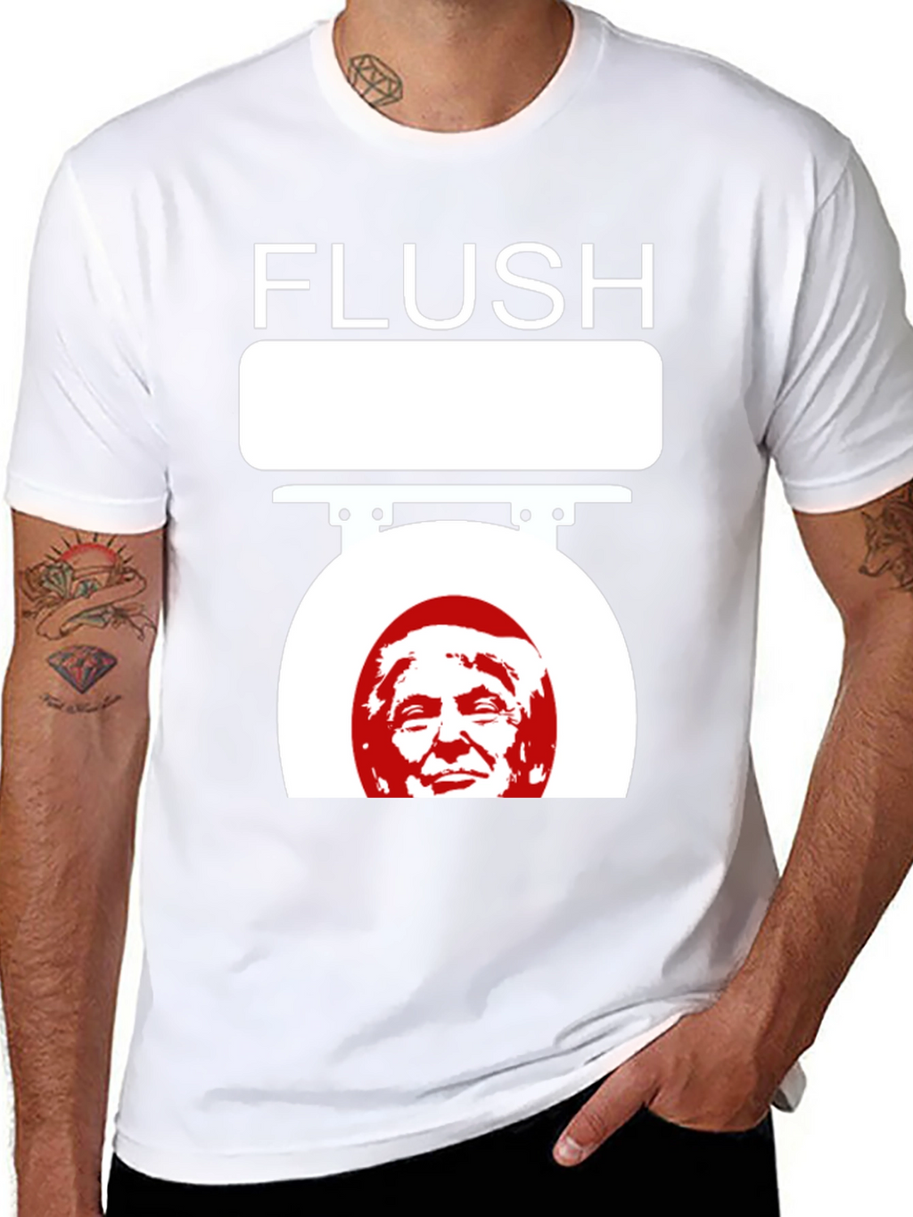 Camiseta Flush Trump Negra para Adulto