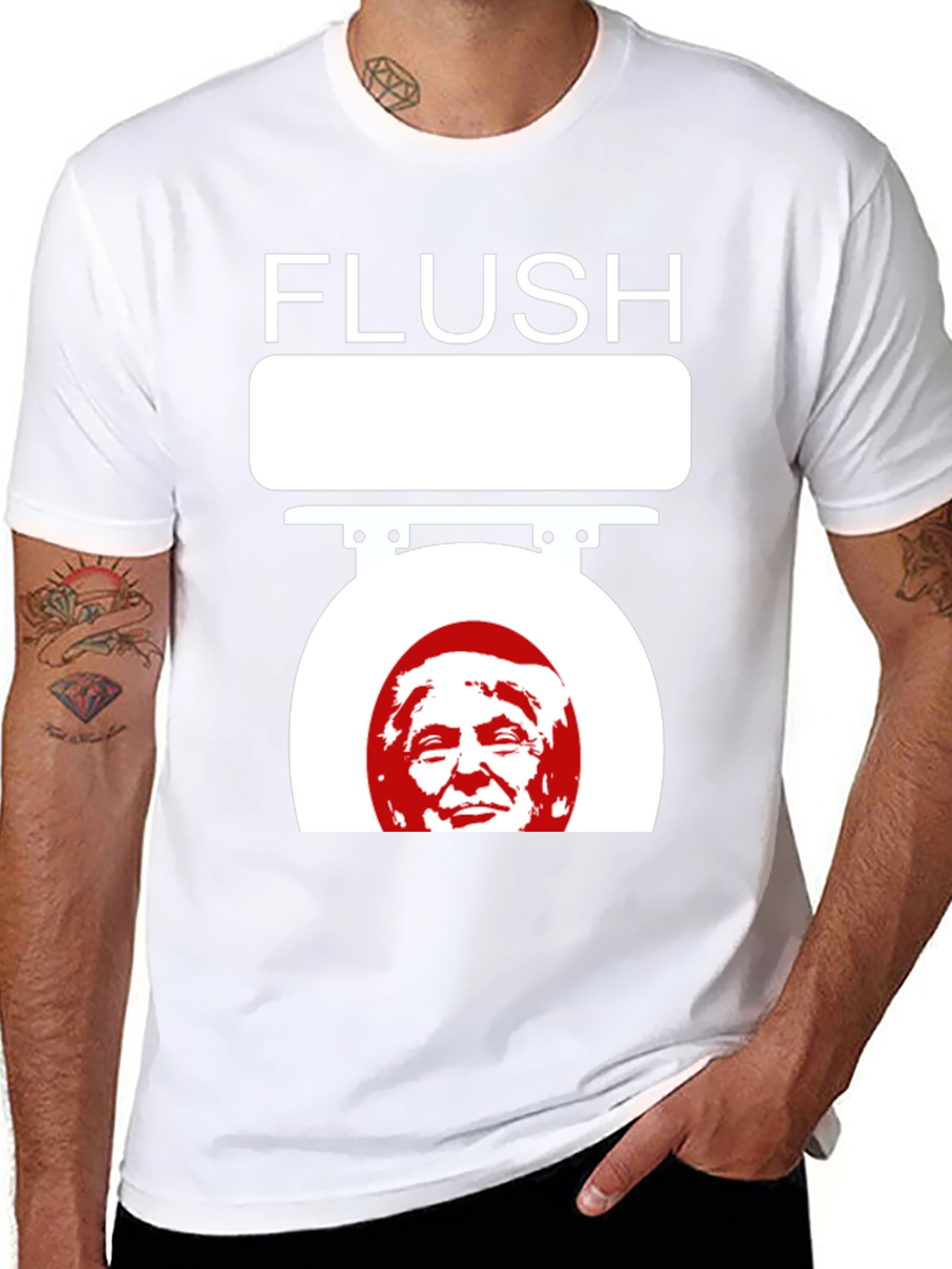 Camiseta Flush Trump Negra para Adulto