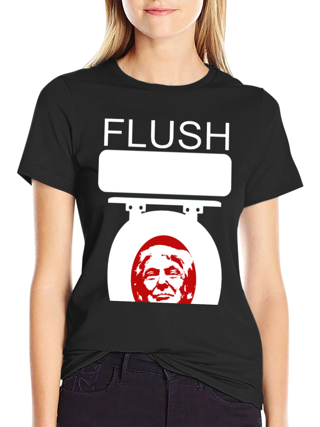 Camiseta Flush Trump Negra para Adulto