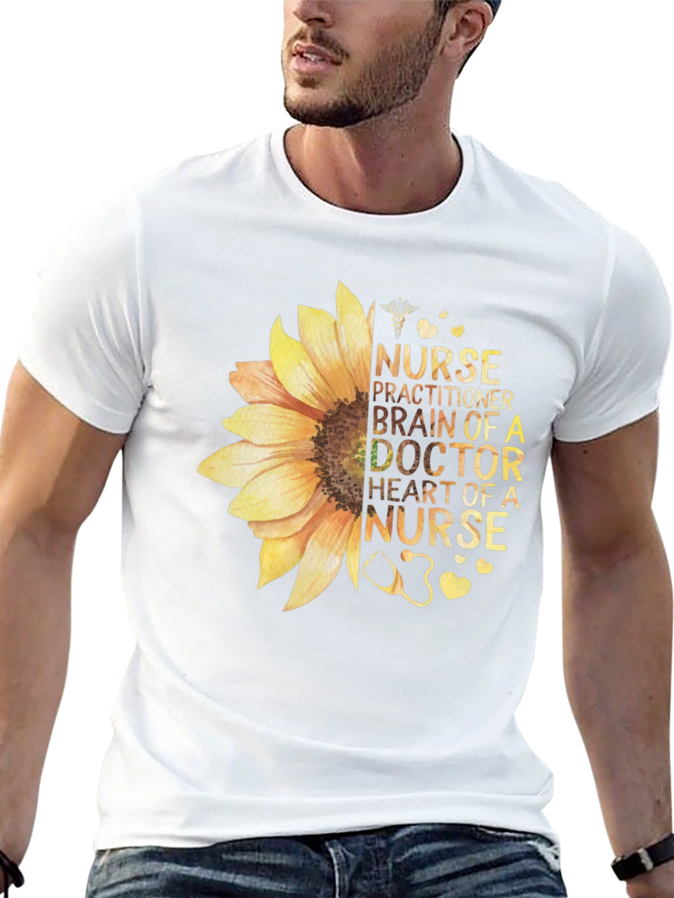 Camiseta Floral Médica: Corazón de Enfermera