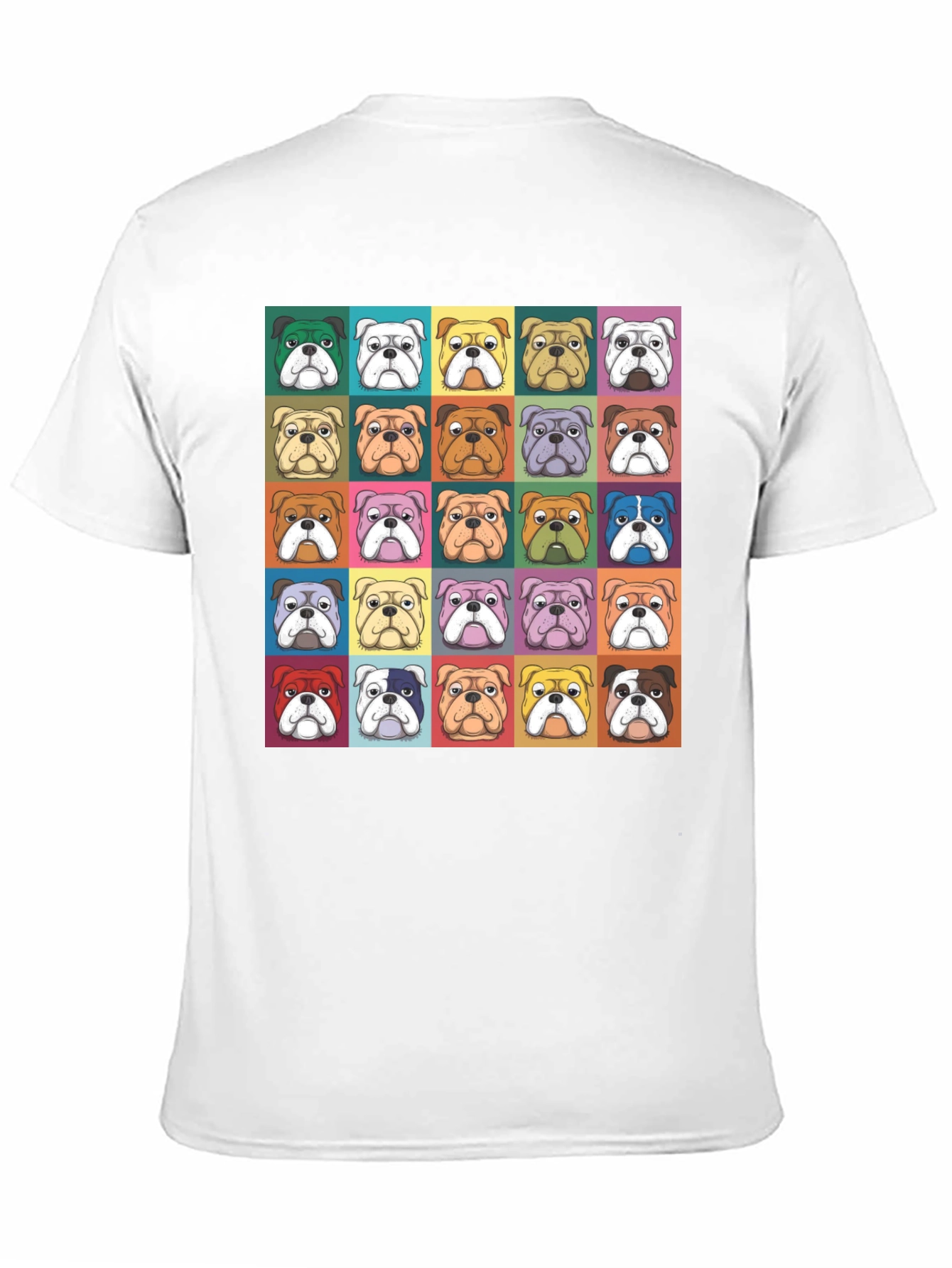Camiseta Bulldog Pop Art Hombre - Diseño Divertido
