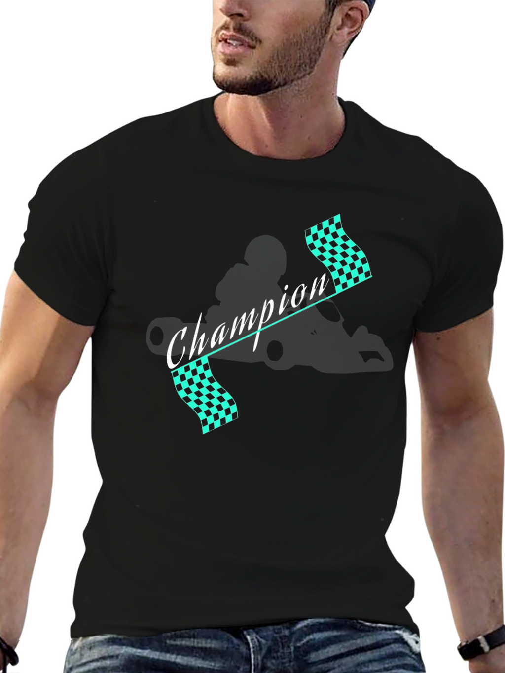 Camiseta Champion Racing Negra Algodón Hombre
