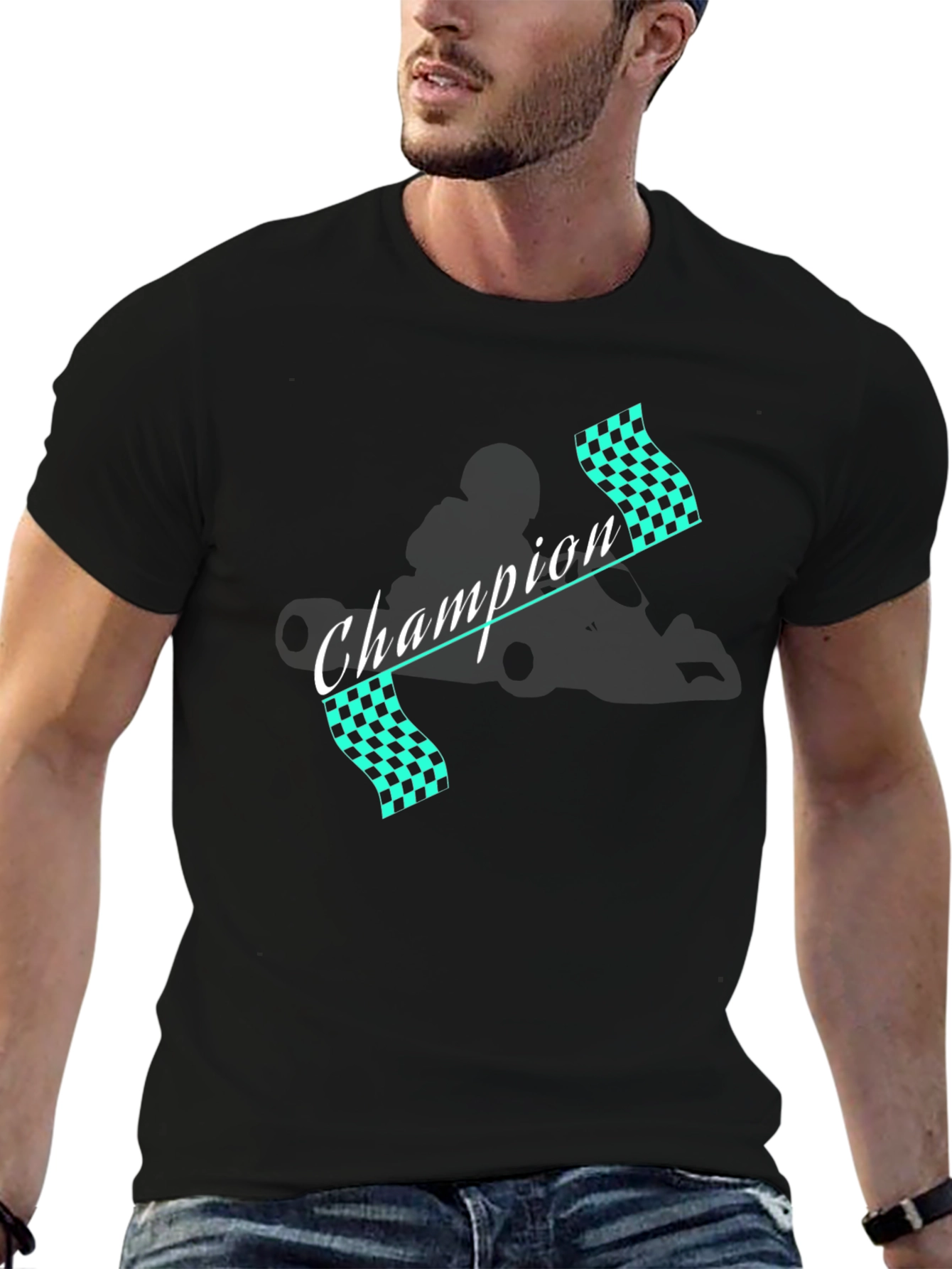 Camiseta Champion Racing Negra Algodón Hombre
