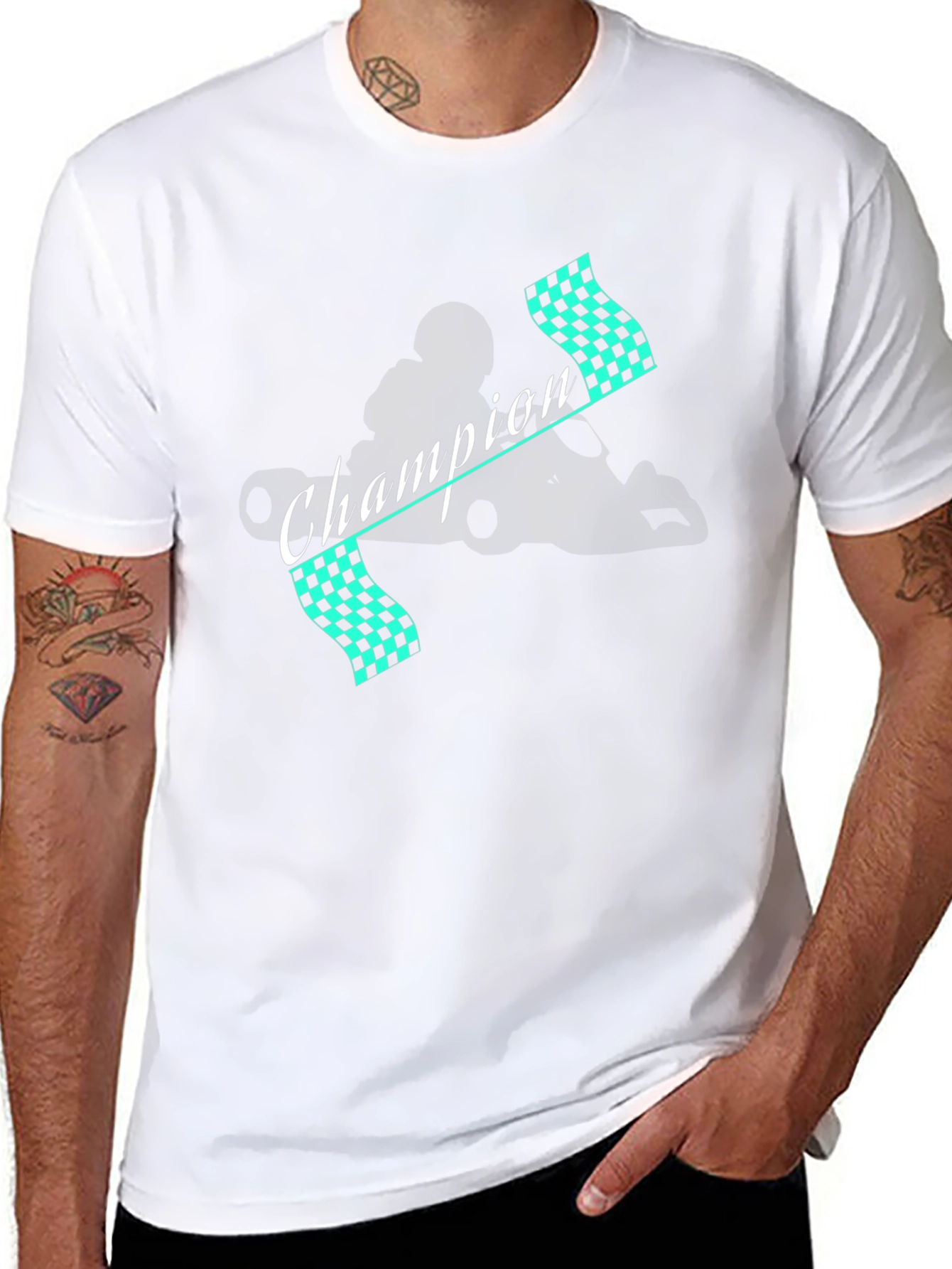 Camiseta Champion Racing Negra Algodón Hombre