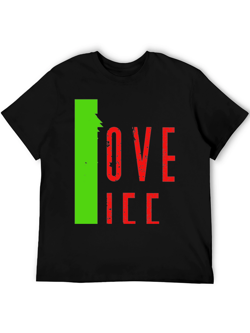 Camiseta Hombre Negra Diseño Love Ice