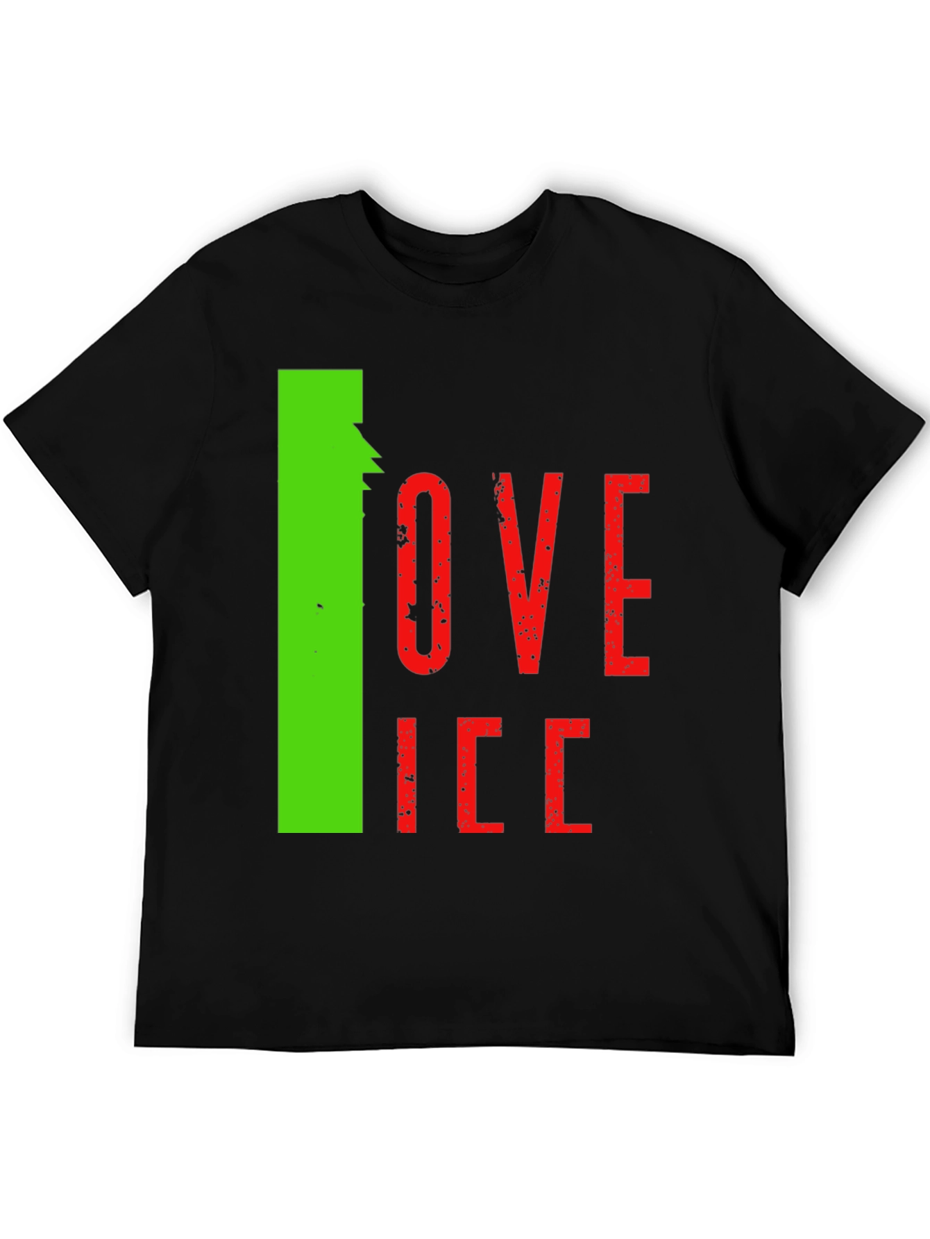 Camiseta Hombre Negra Diseño Love Ice