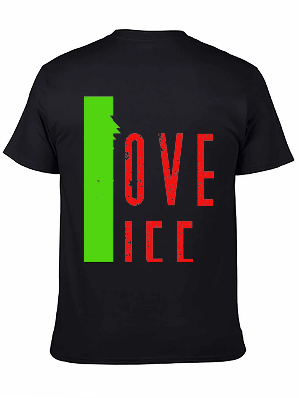 Camiseta Hombre Negra Diseño Love Ice