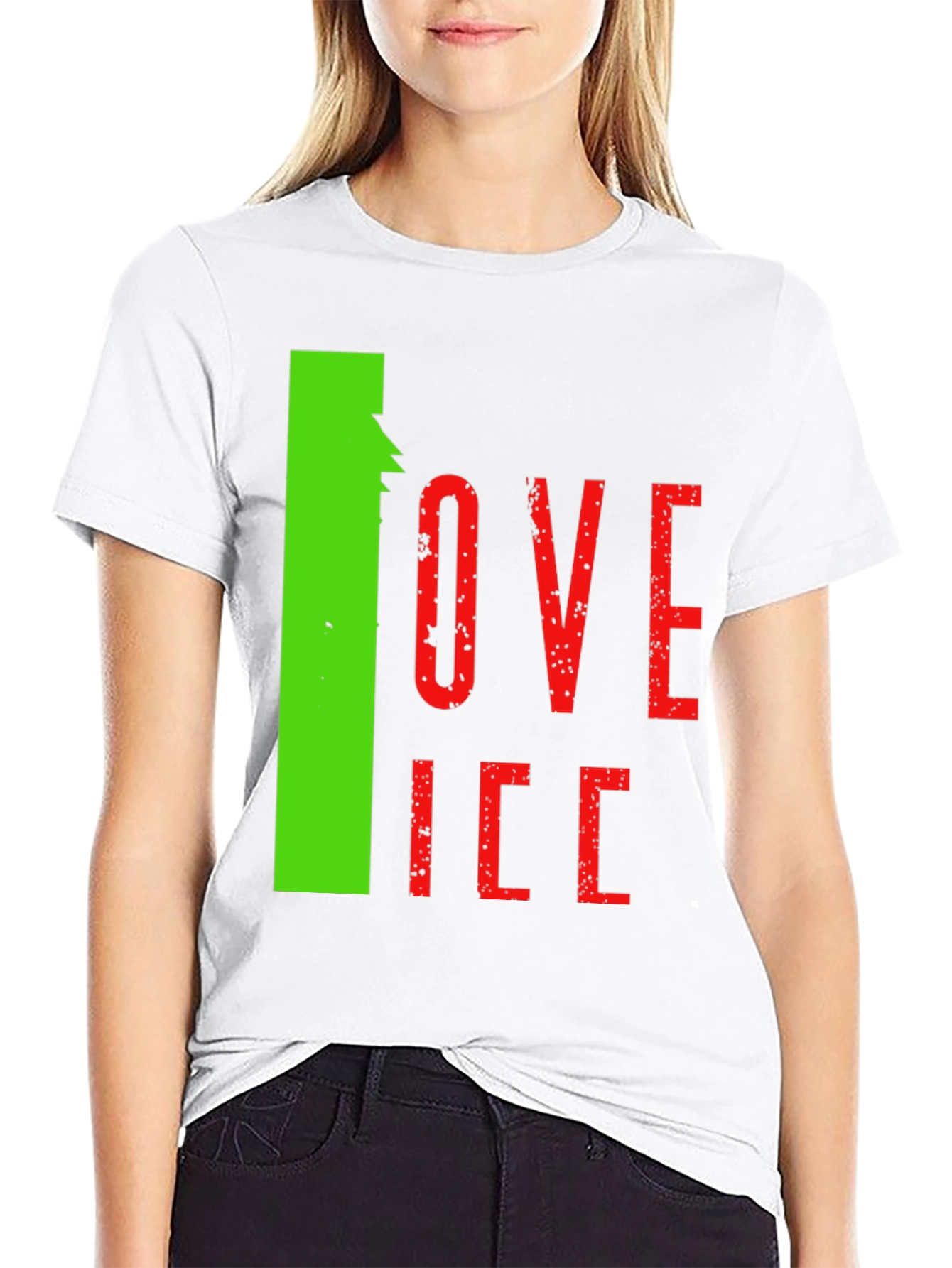 Camiseta Hombre Negra Diseño Love Ice