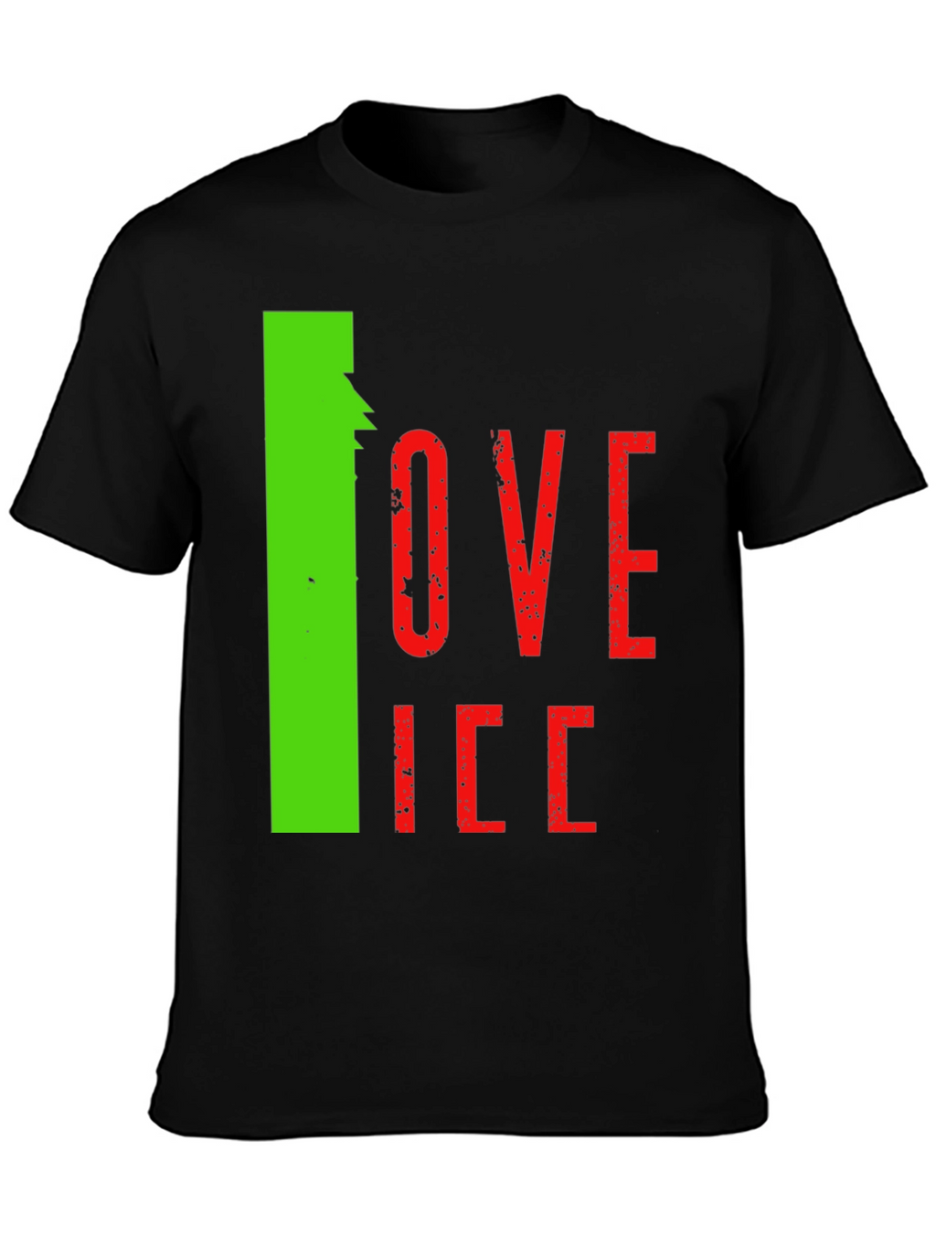 Camiseta Hombre Negra Diseño Love Ice