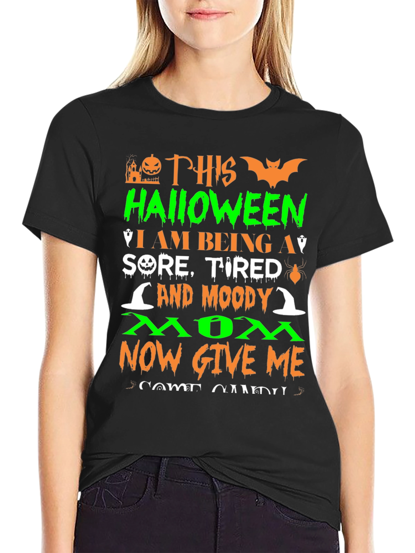 Camiseta Halloween Mamá Cansada - ¡Dame Dulces!