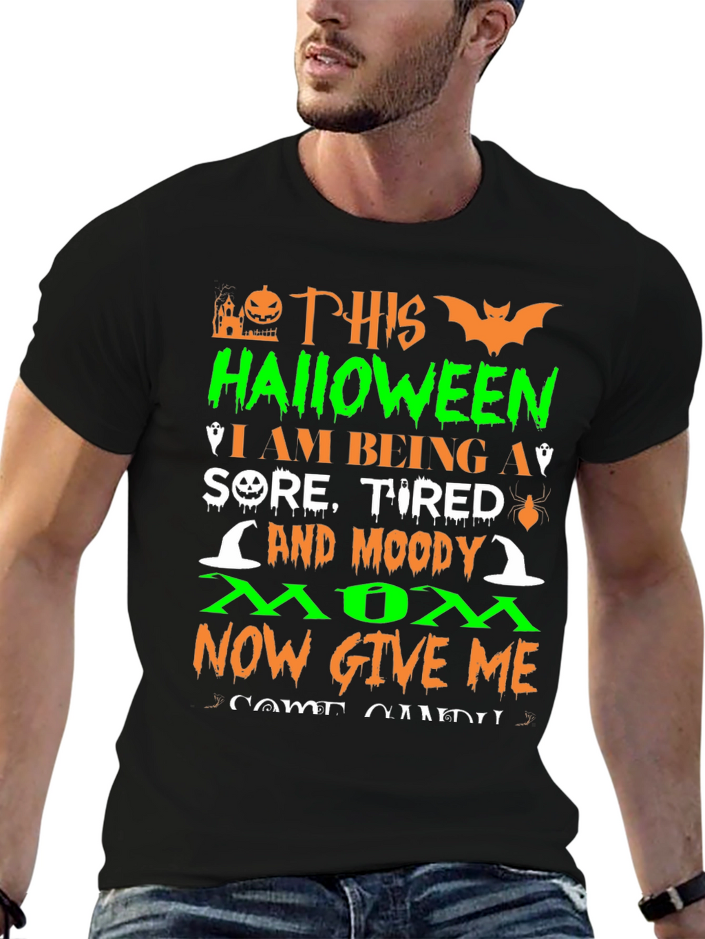 Camiseta Halloween Mamá Cansada - ¡Dame Dulces!