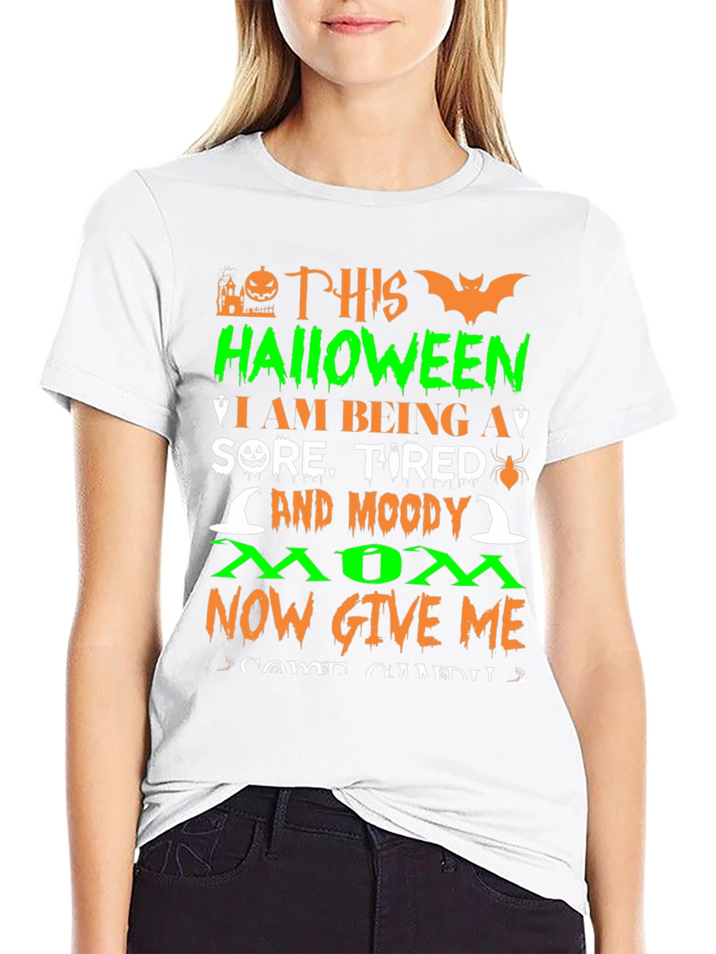 Camiseta Halloween Mamá Cansada - ¡Dame Dulces!