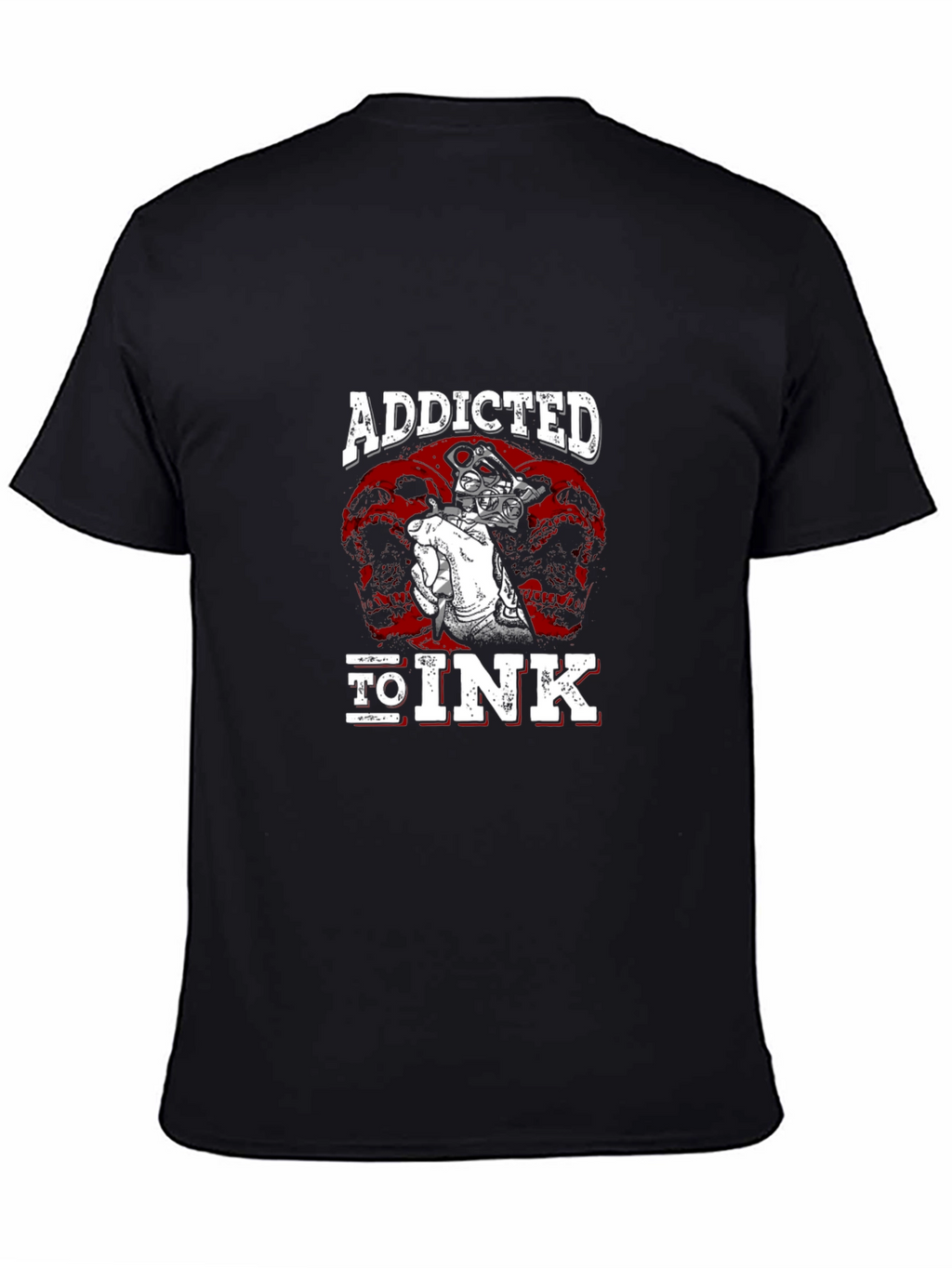 Camiseta Negra Addicted to Ink para Amantes de Tatuajes