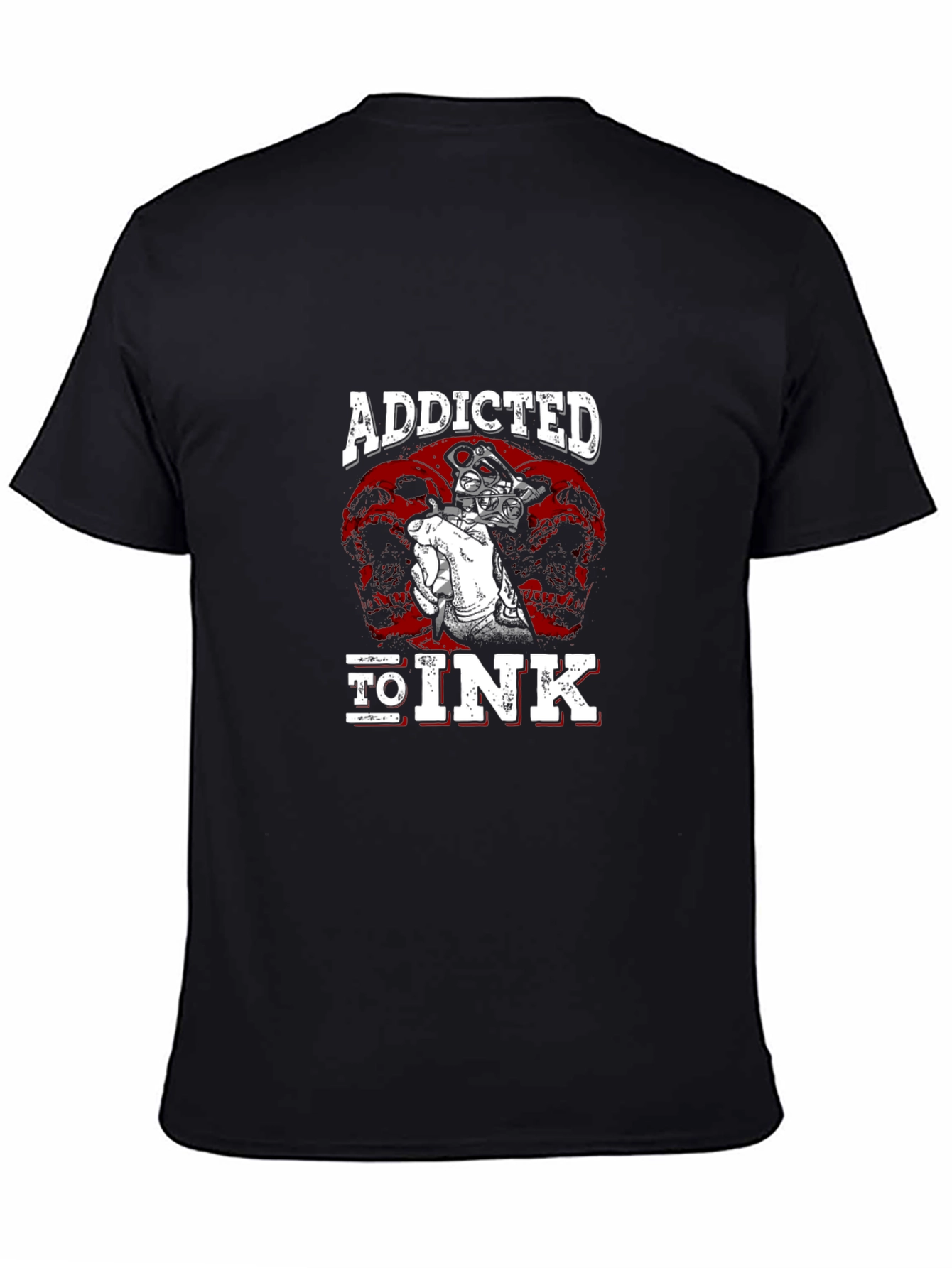 Camiseta Negra Addicted to Ink para Amantes de Tatuajes