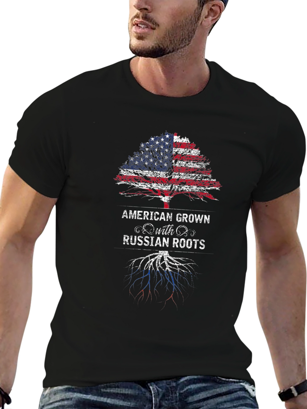 Camiseta American Grown with Russian Roots