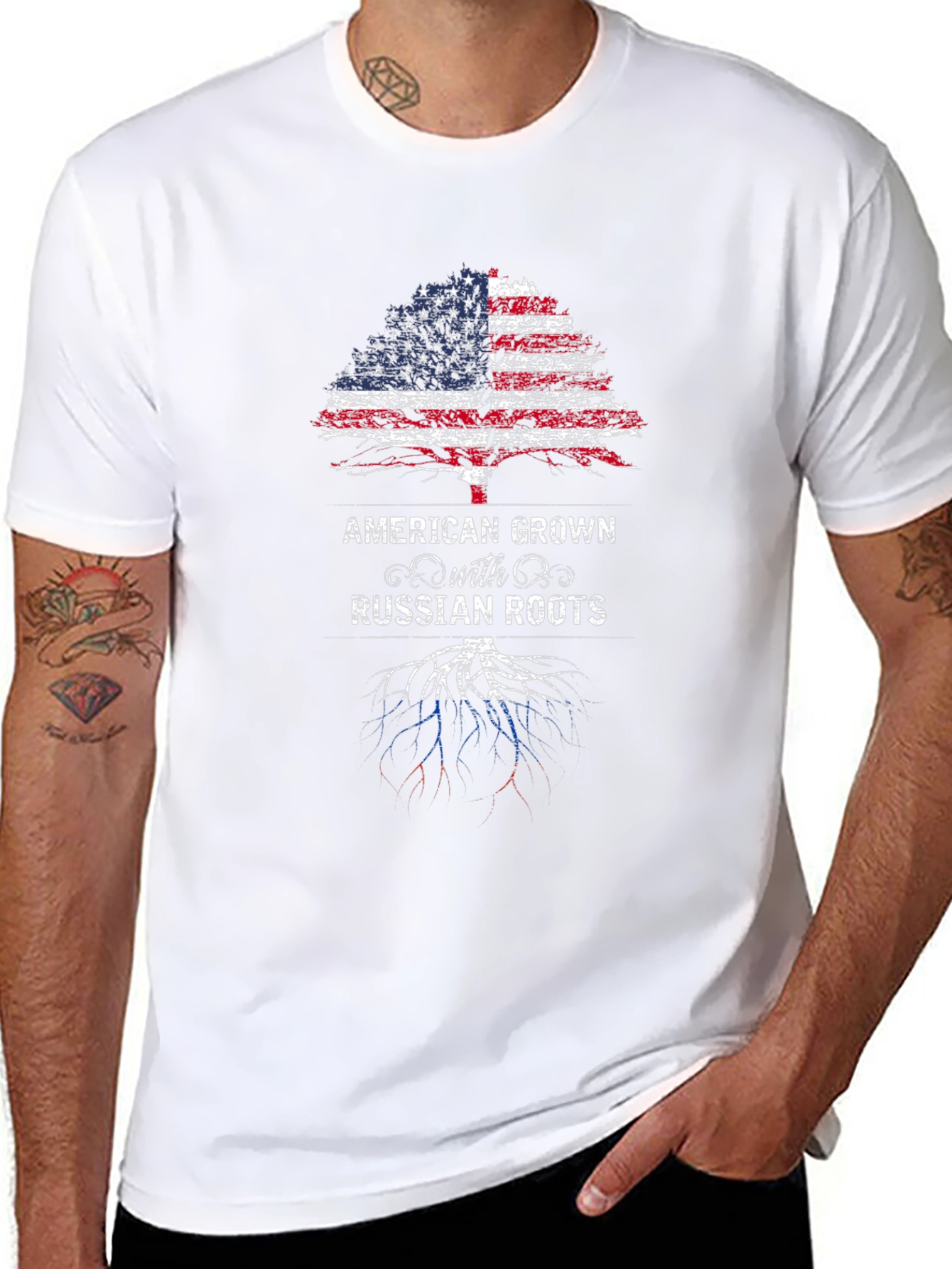 Camiseta American Grown with Russian Roots