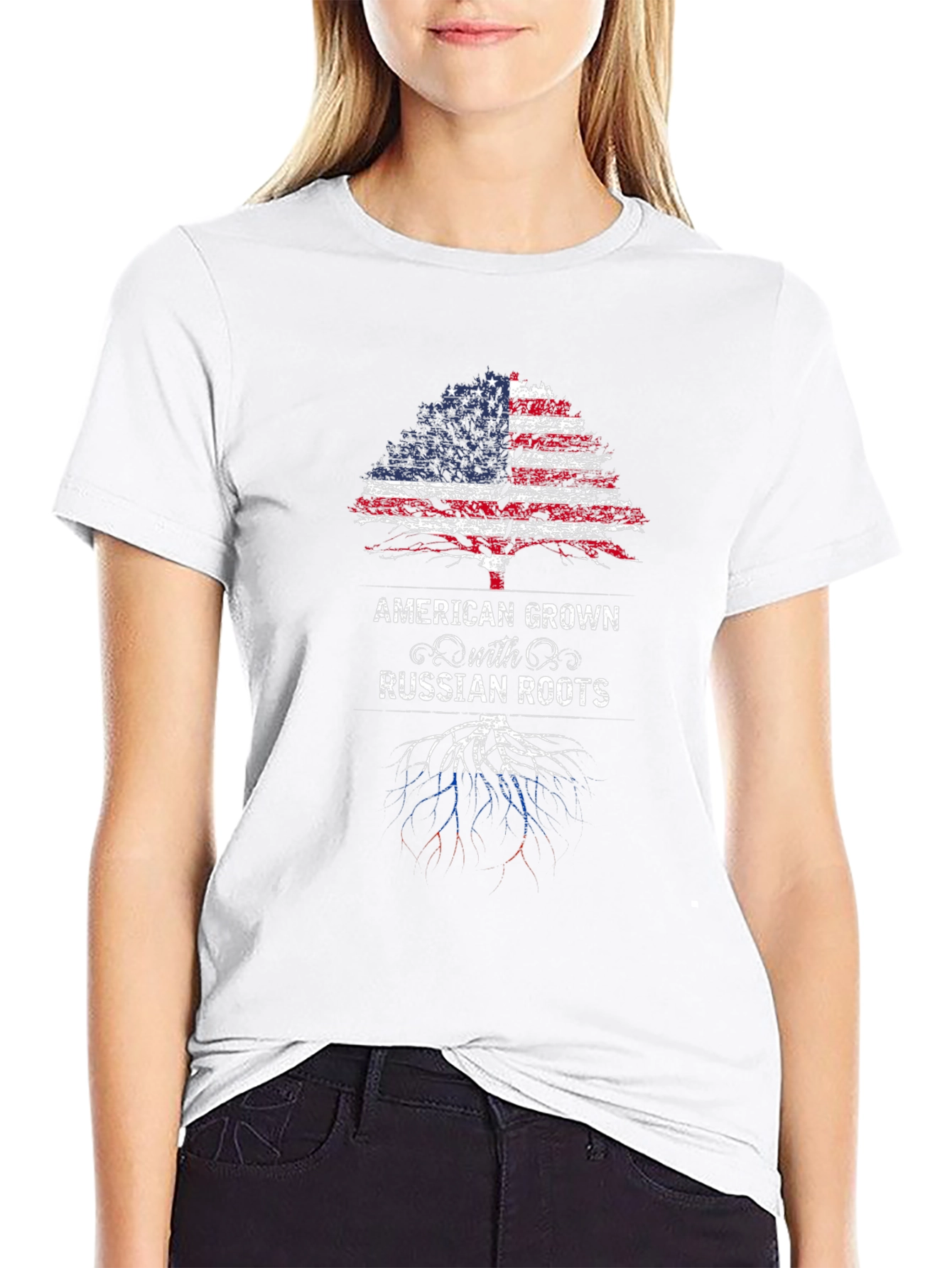 Camiseta American Grown with Russian Roots