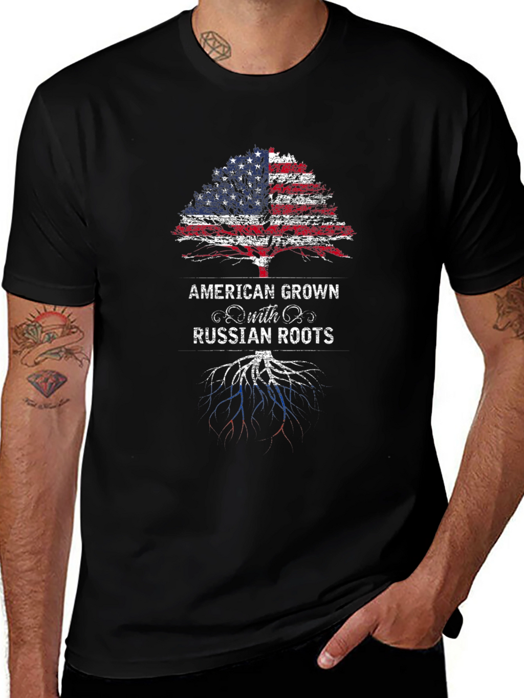 Camiseta American Grown with Russian Roots