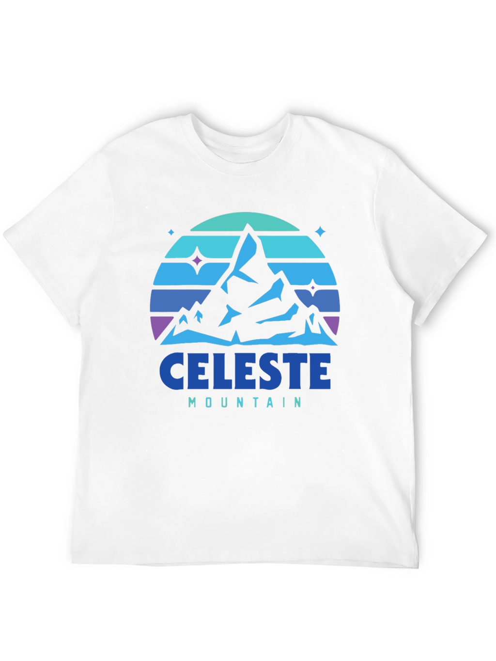 Camiseta Hombre Celeste Mountain - Diseño Retro