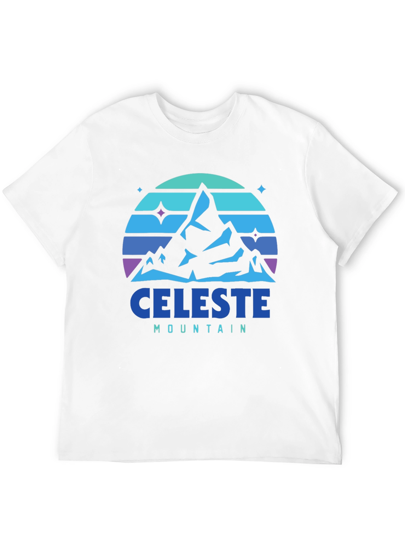 Camiseta Hombre Celeste Mountain - Diseño Retro