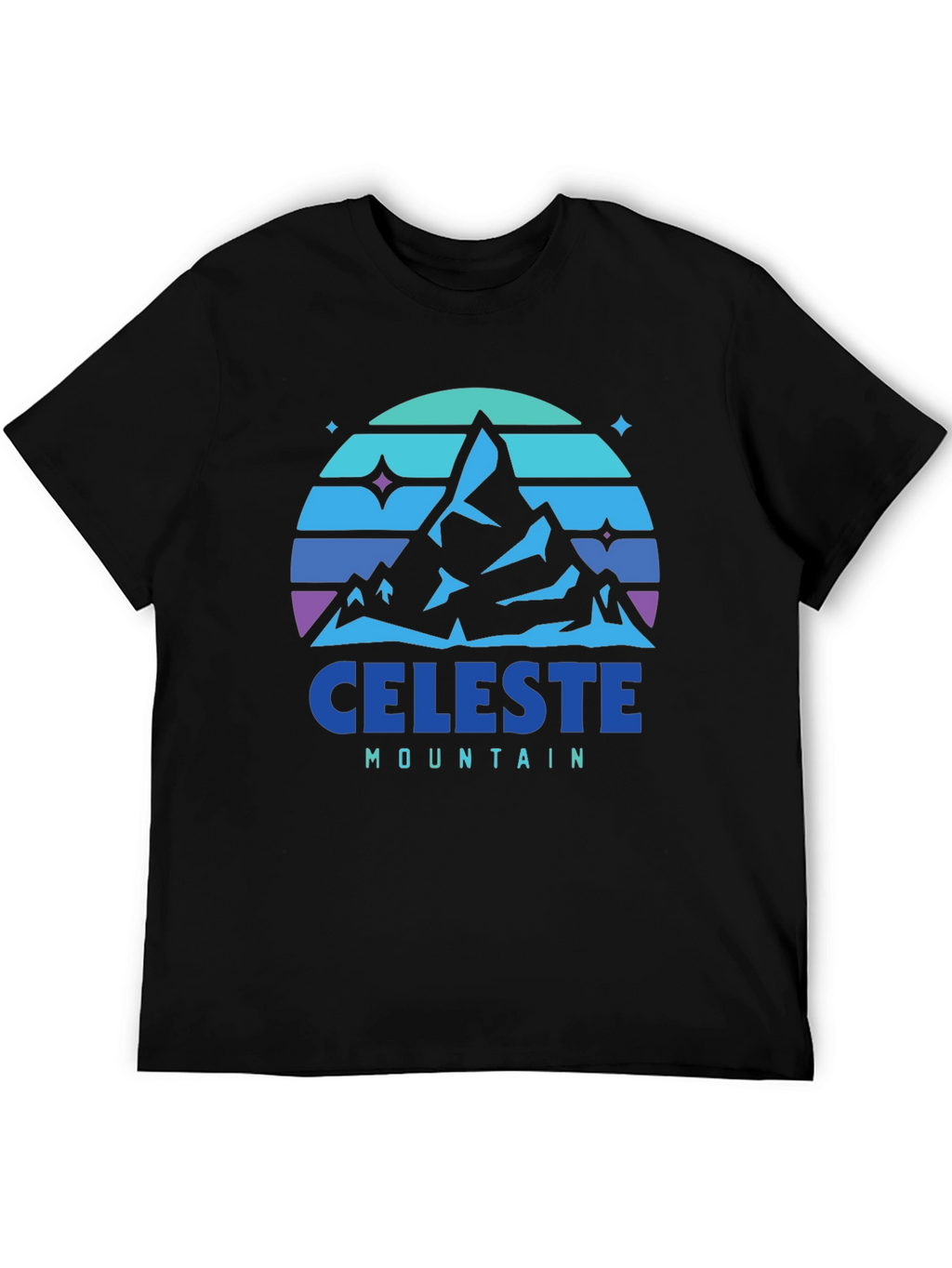 Camiseta Hombre Celeste Mountain - Diseño Retro