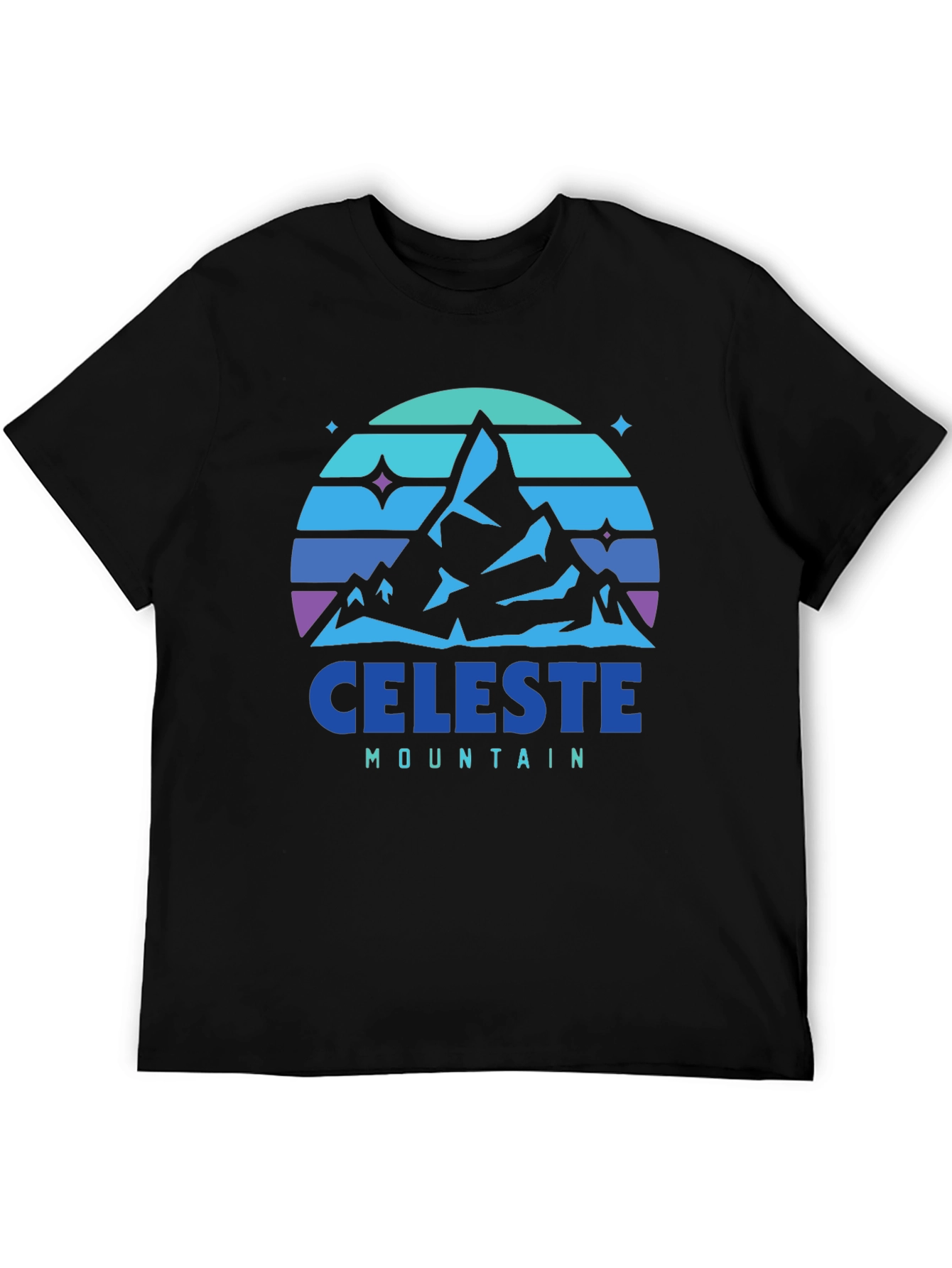 Camiseta Hombre Celeste Mountain - Diseño Retro