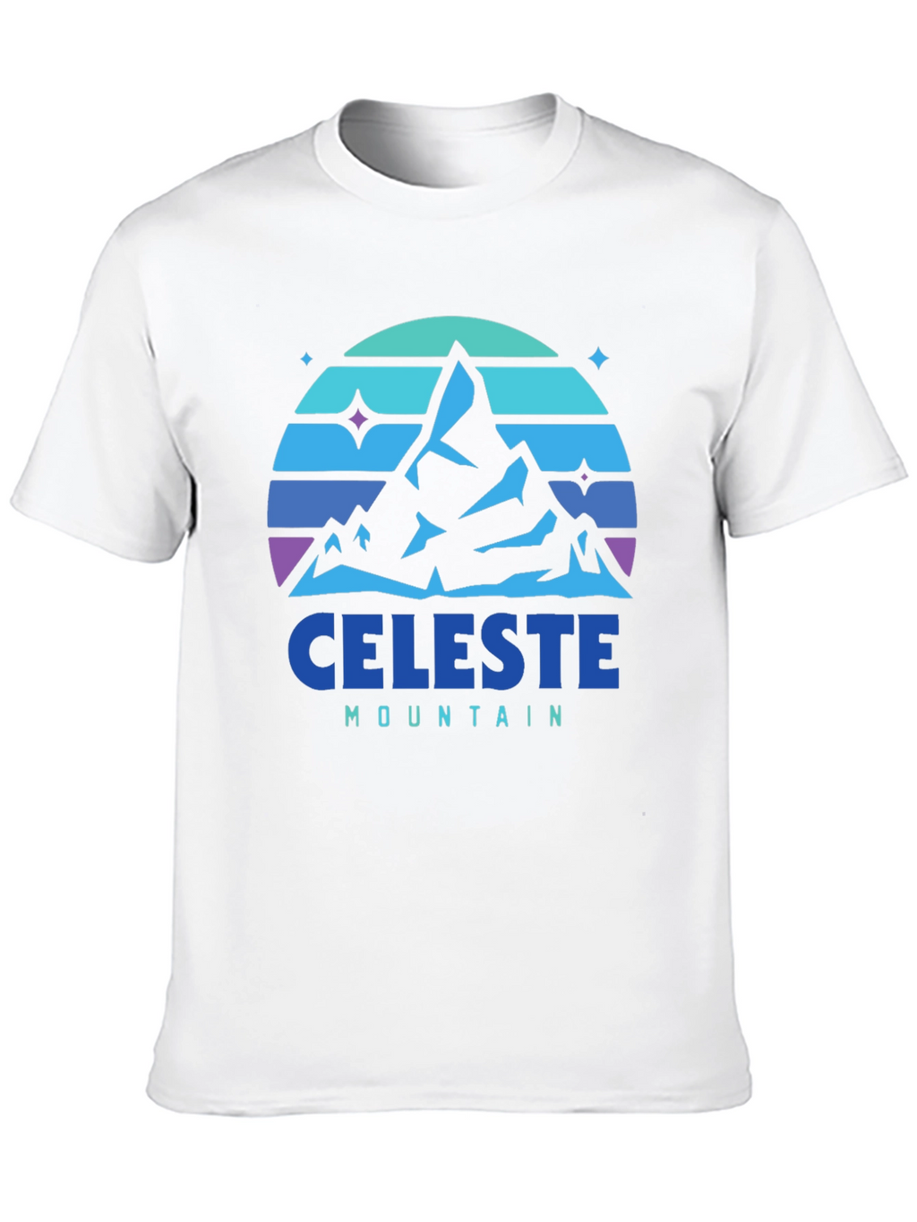 Camiseta Hombre Celeste Mountain - Diseño Retro