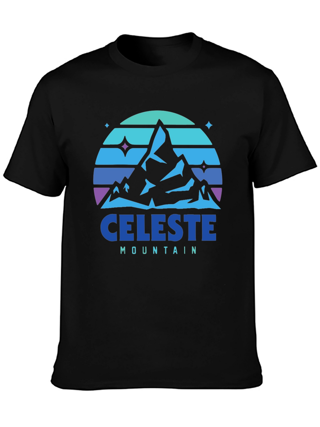 Camiseta Hombre Celeste Mountain - Diseño Retro