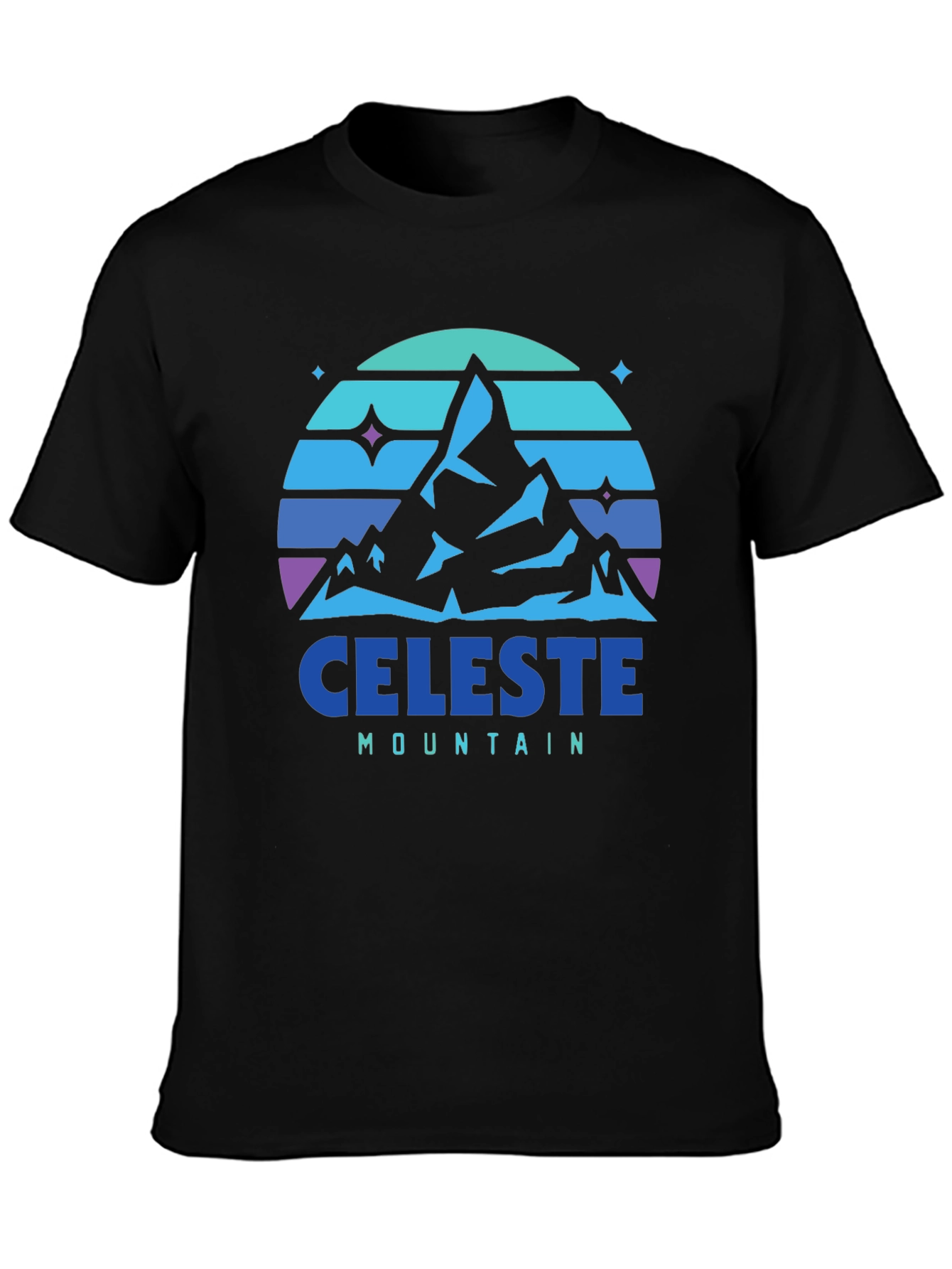 Camiseta Hombre Celeste Mountain - Diseño Retro