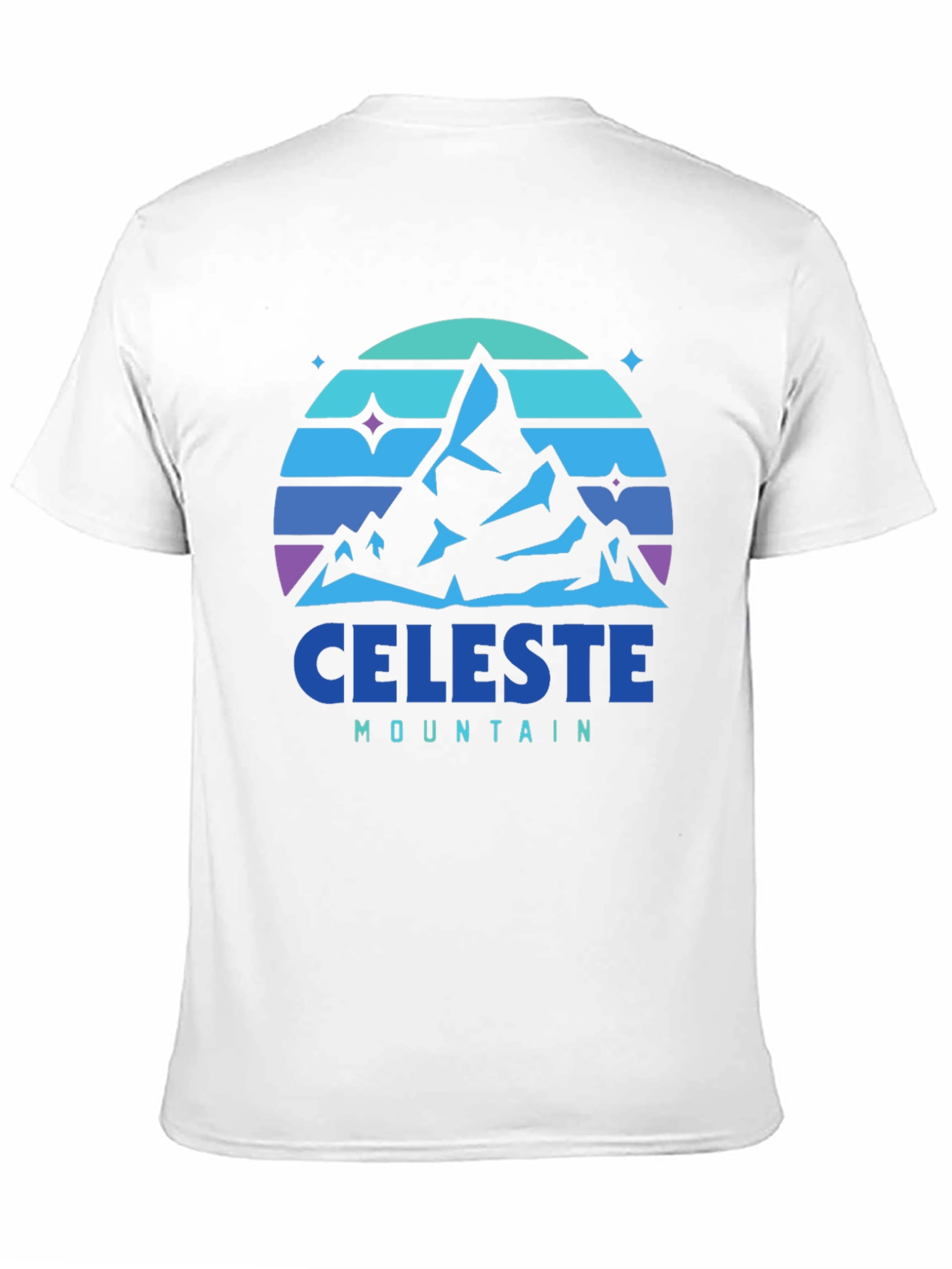 Camiseta Hombre Celeste Mountain - Diseño Retro