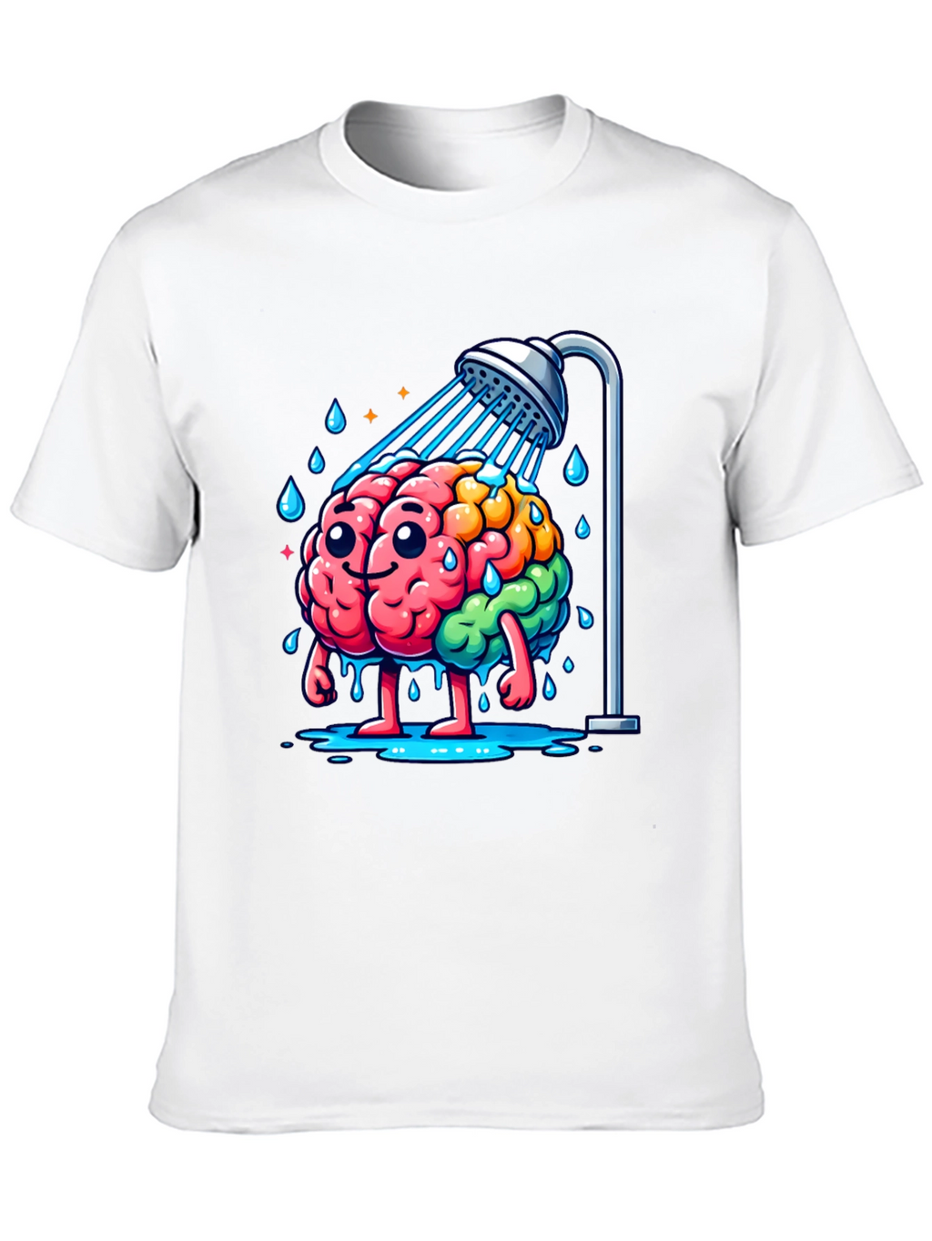 Camiseta Hombre Cerebro Ducha - ¡Ideas Frescas!