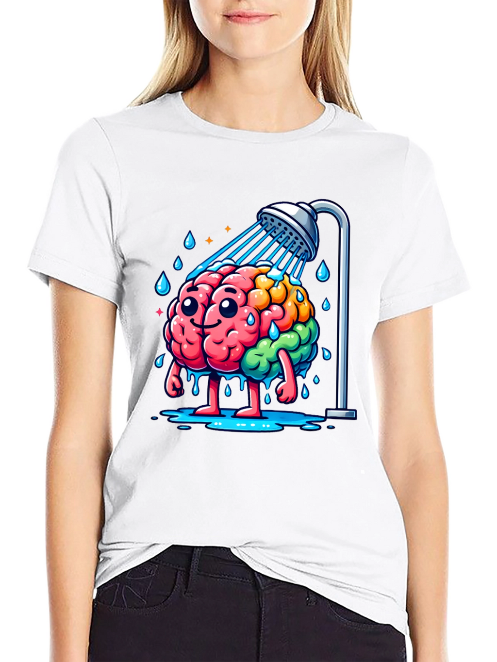 Camiseta Hombre Cerebro Ducha - ¡Ideas Frescas!