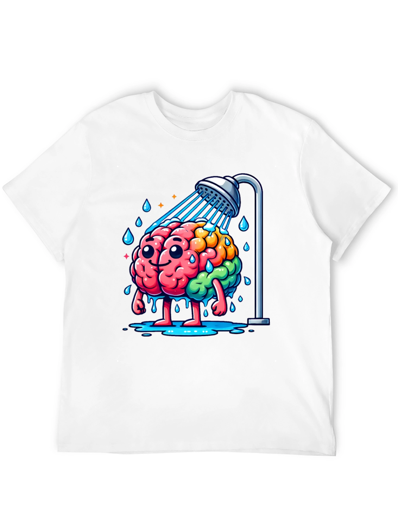 Camiseta Hombre Cerebro Ducha - ¡Ideas Frescas!