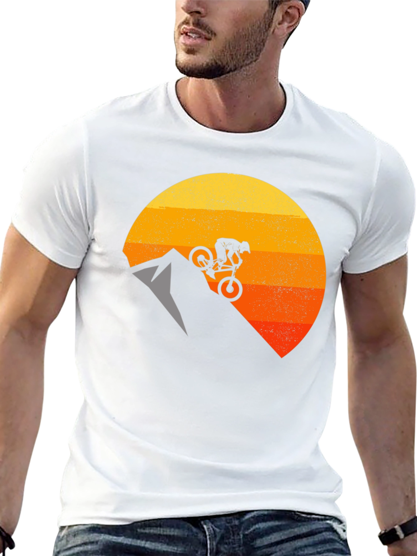 Camiseta Hombre Ciclismo Montaña Diseño Sunset