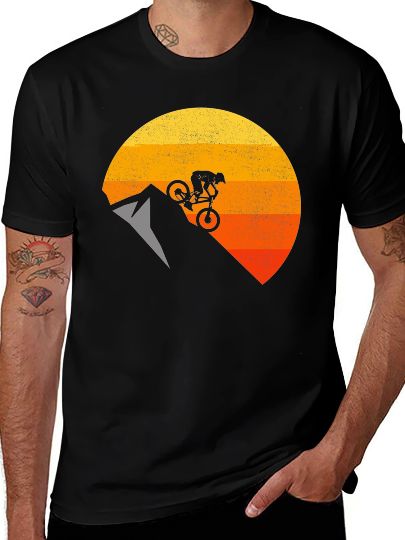 Camiseta Hombre Ciclismo Montaña Diseño Sunset