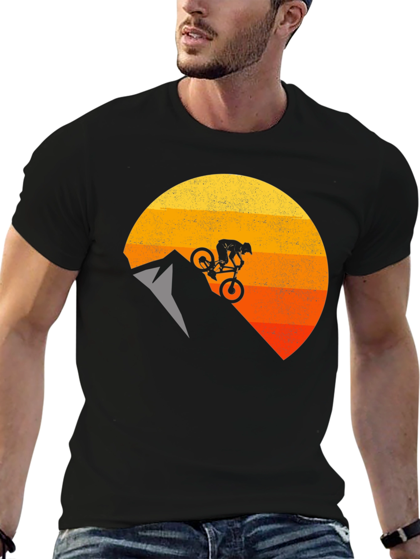Camiseta Hombre Ciclismo Montaña Diseño Sunset