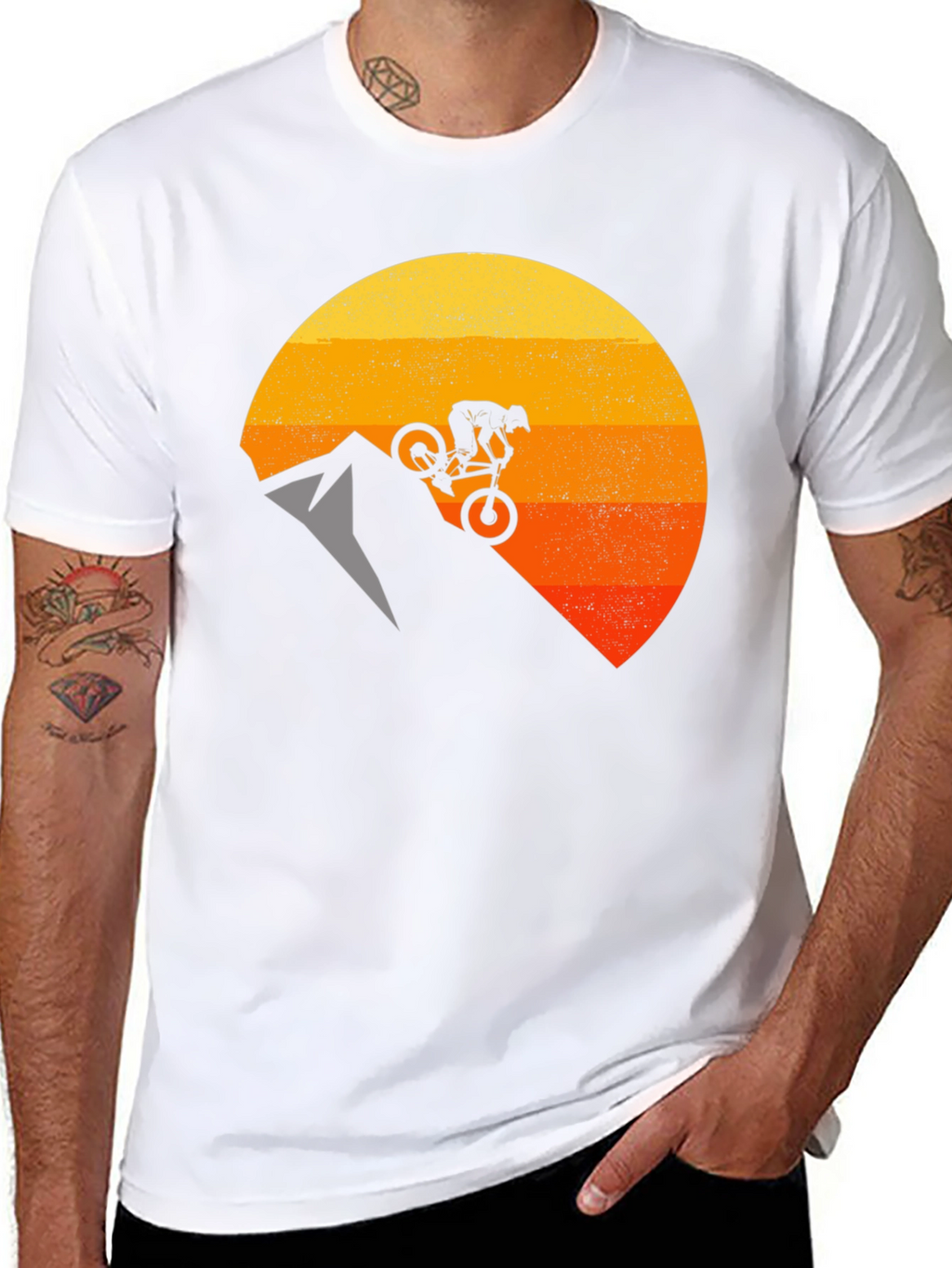 Camiseta Hombre Ciclismo Montaña Diseño Sunset