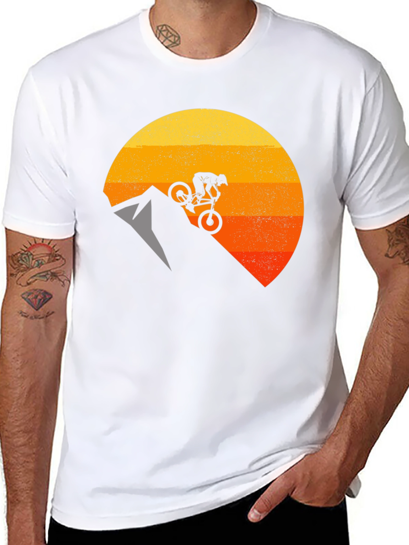 Camiseta Hombre Ciclismo Montaña Diseño Sunset