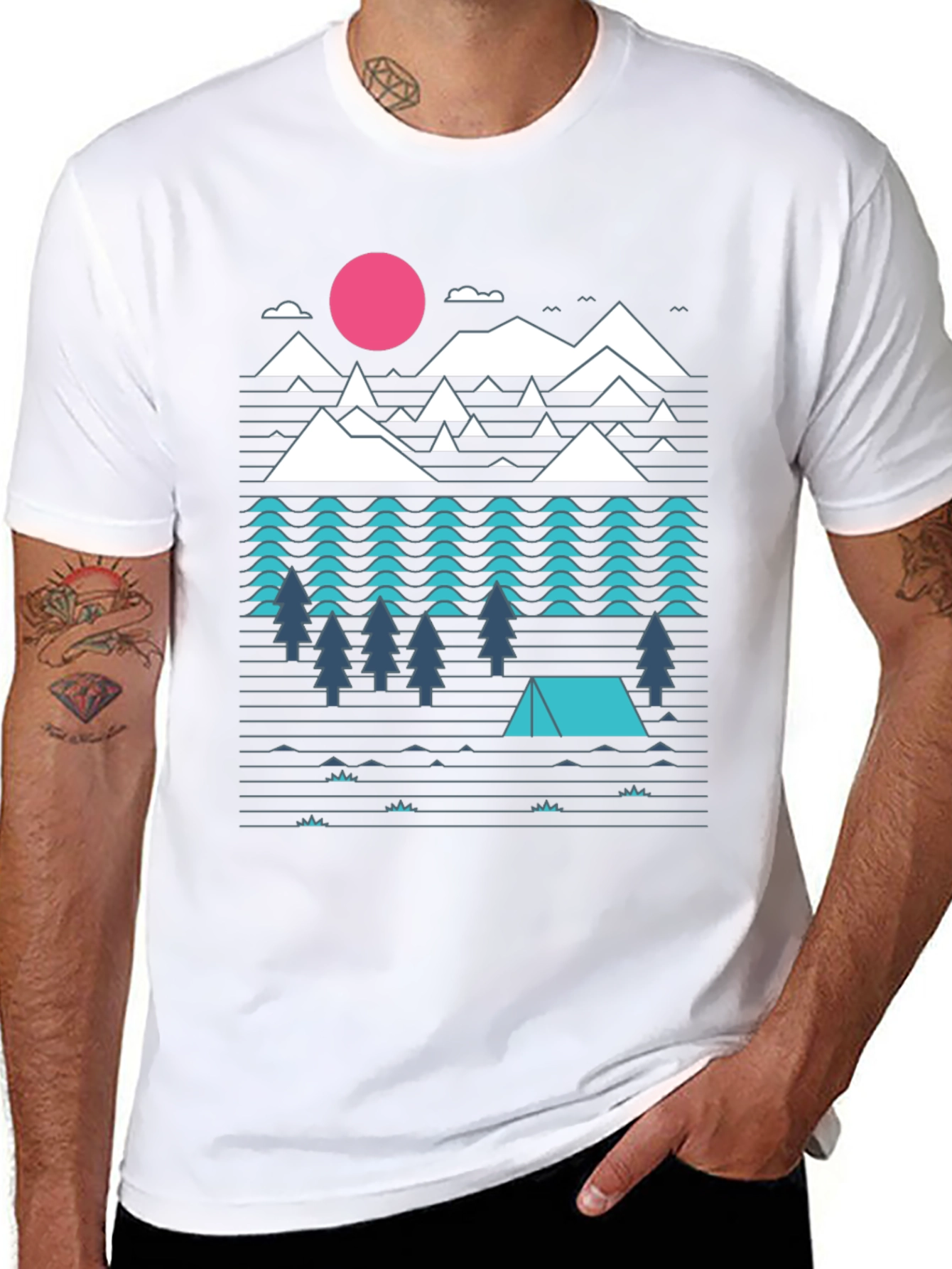 Camiseta Hombre Diseño Montaña Aventura