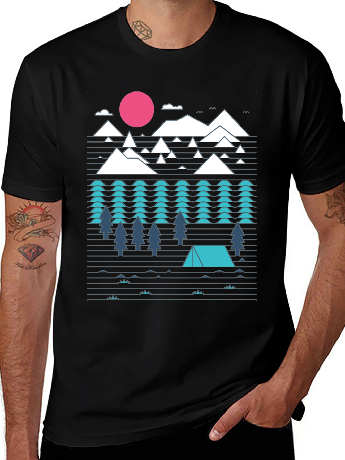 Camiseta Hombre Diseño Montaña Aventura