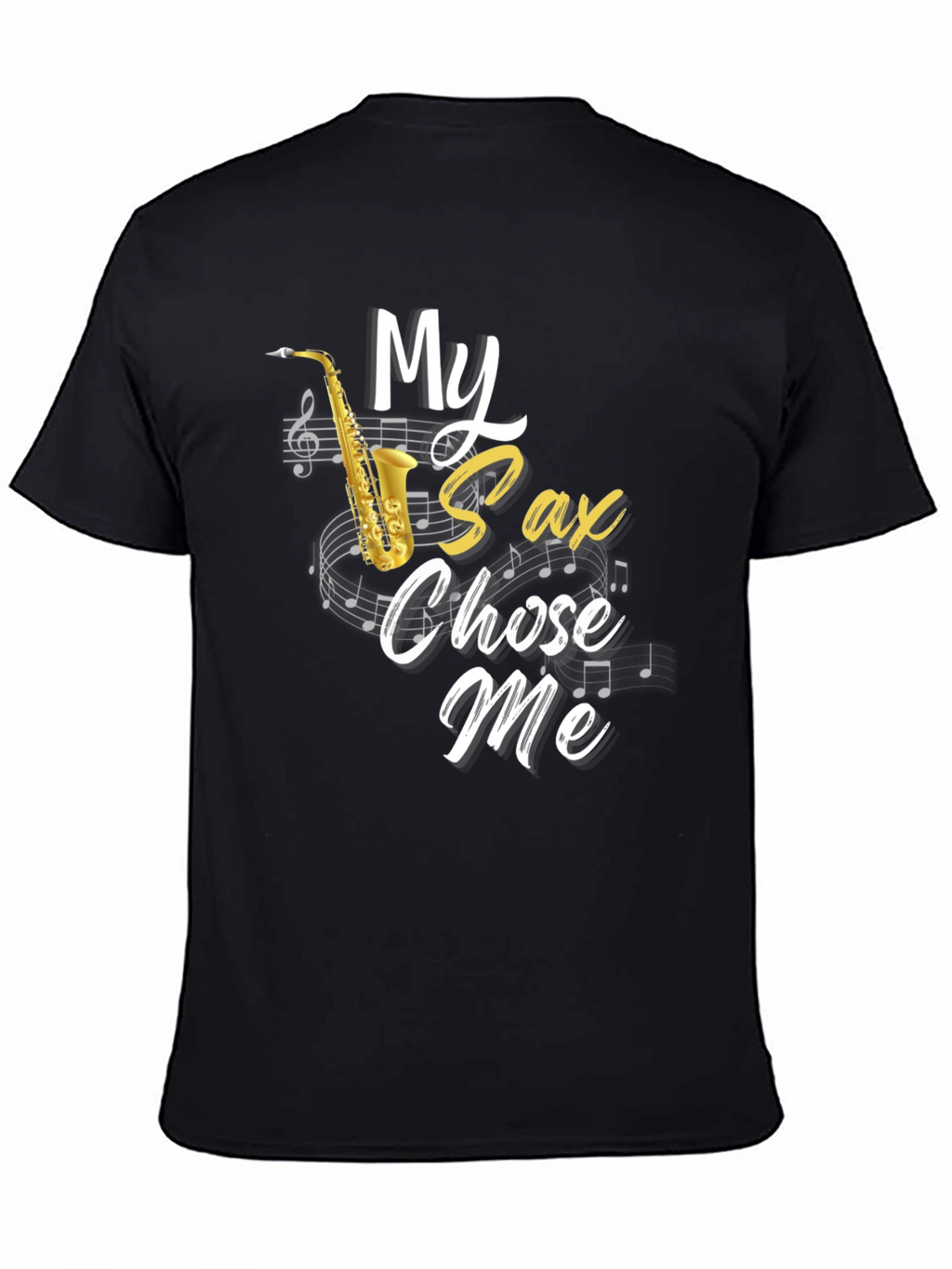 Camiseta Hombre Negra Mi Saxo Me Eligió