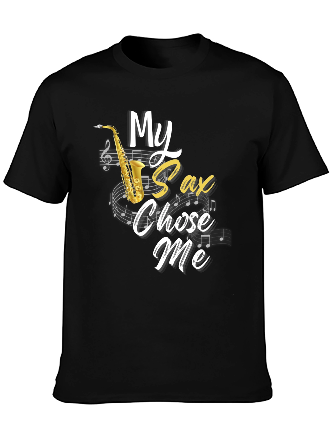 Camiseta Hombre Negra Mi Saxo Me Eligió