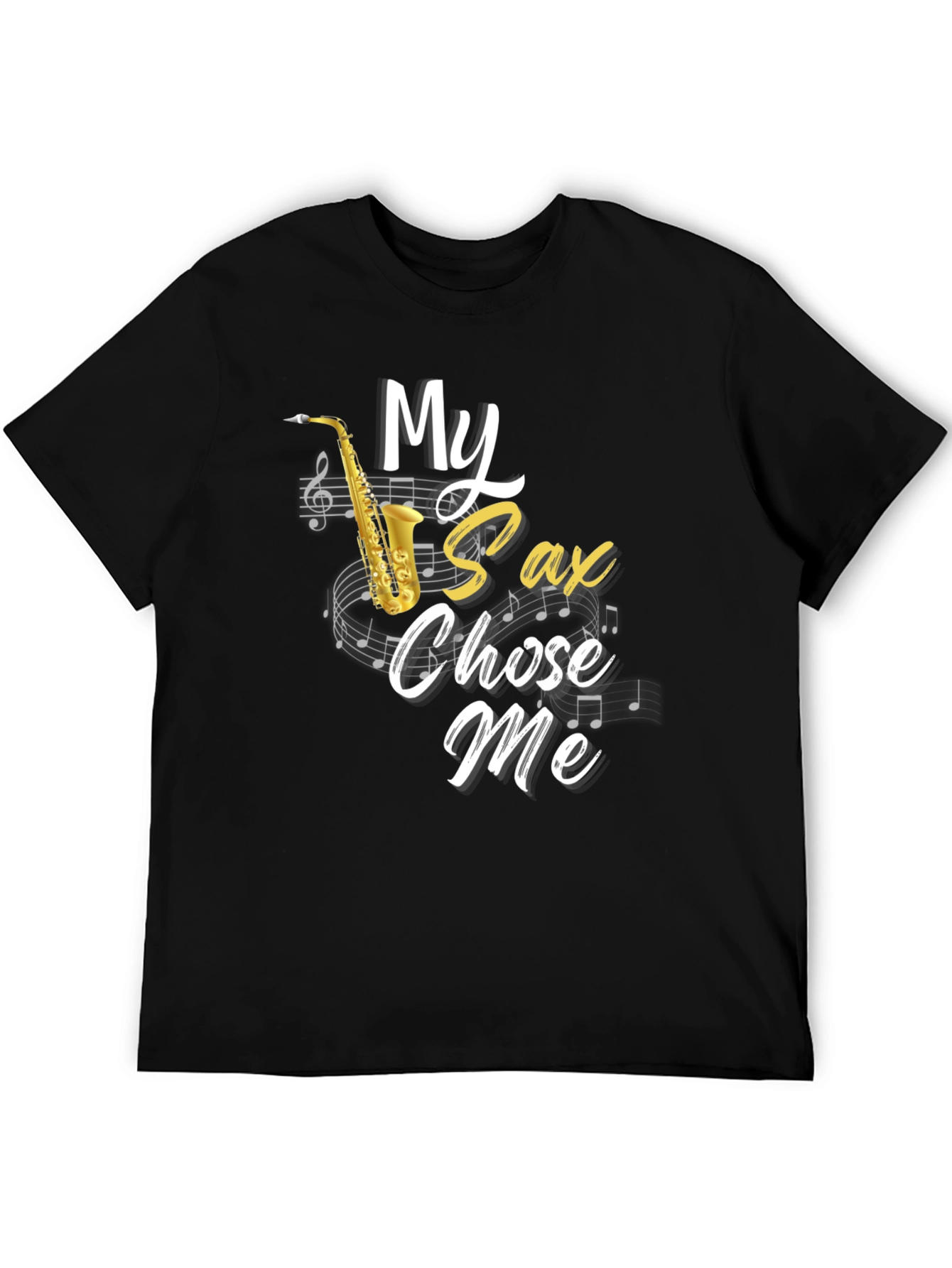 Camiseta Hombre Negra Mi Saxo Me Eligió