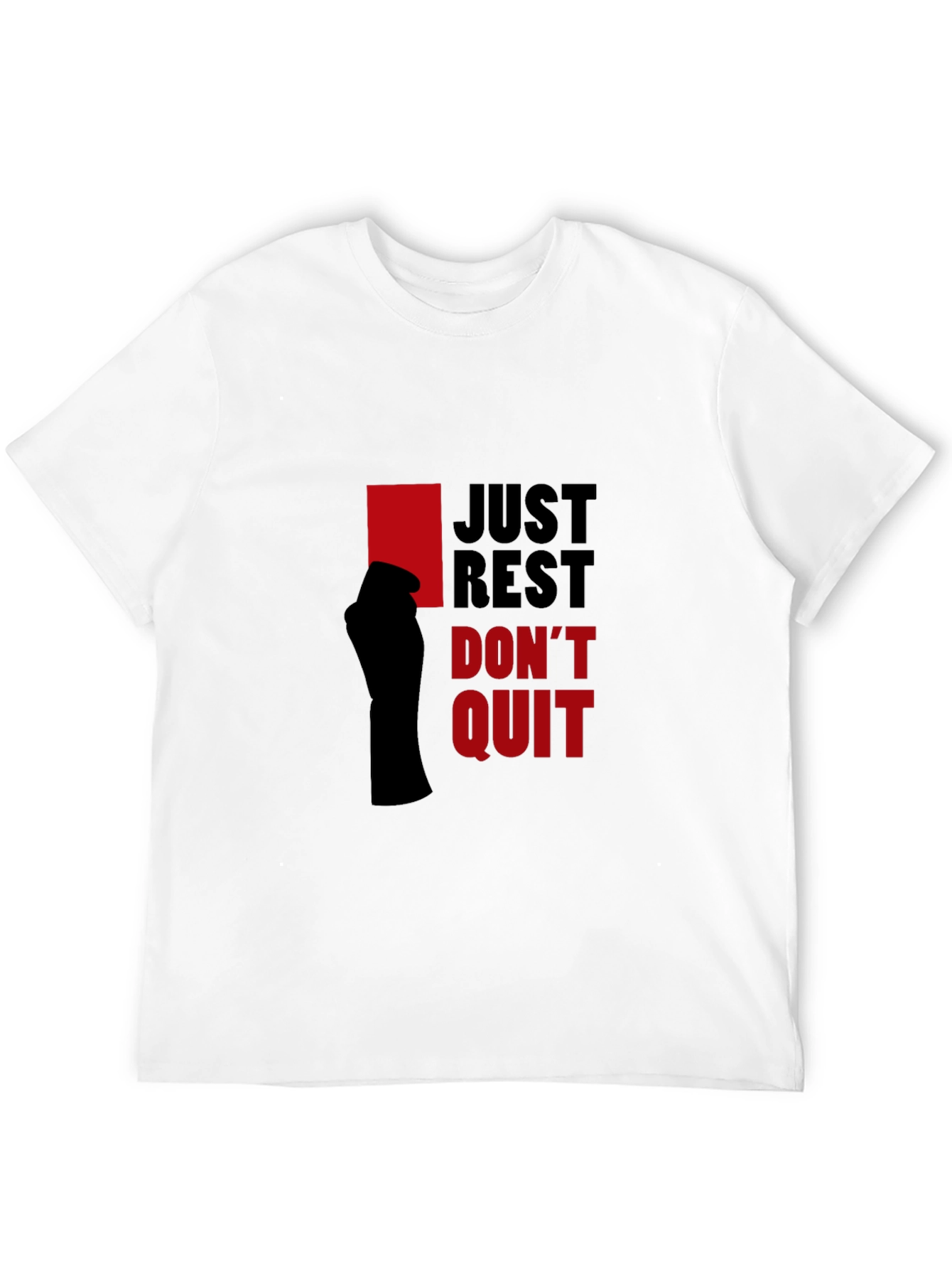 Camiseta Hombre Negra - Just Rest Dont Quit