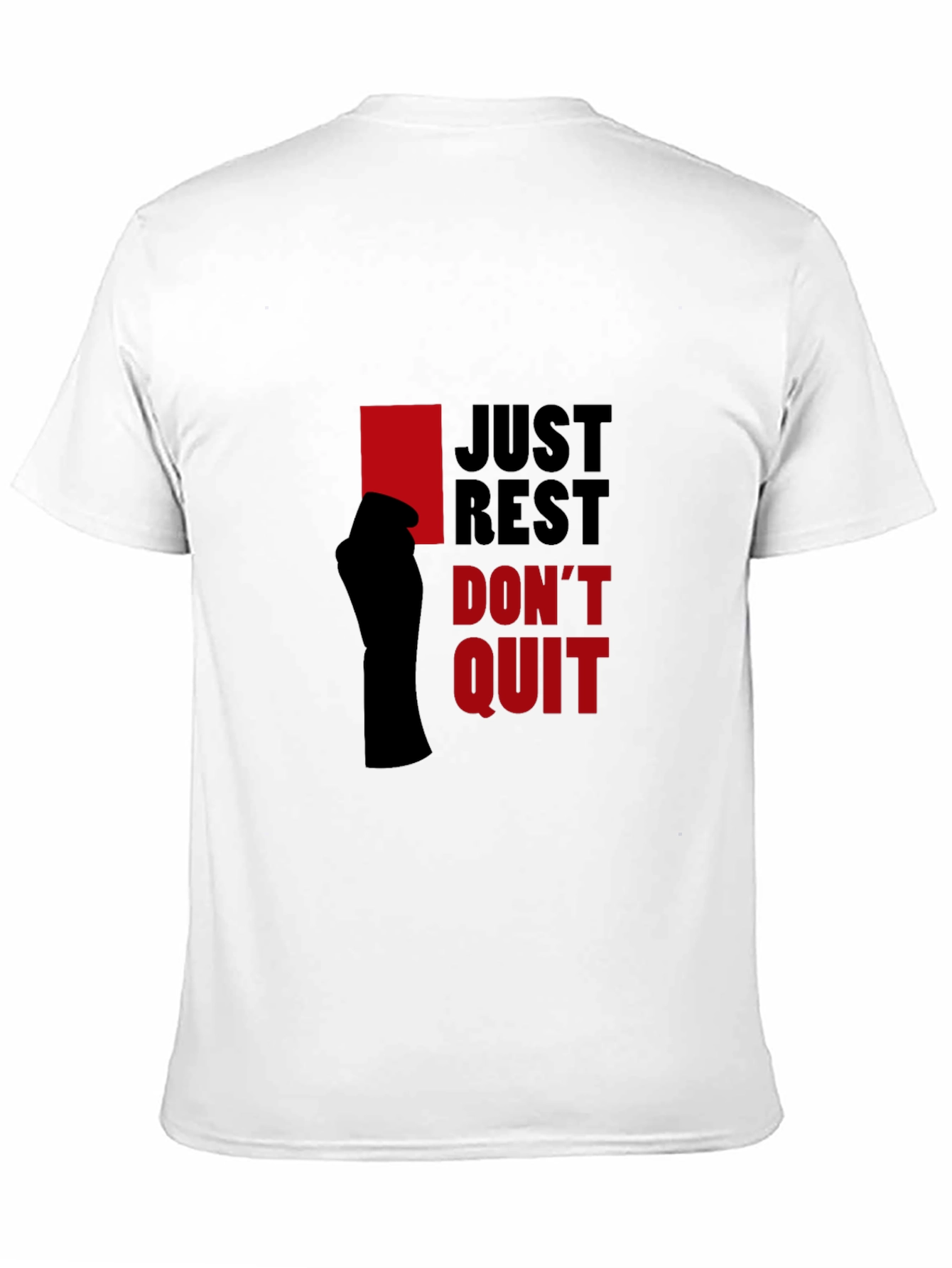 Camiseta Hombre Negra - Just Rest Dont Quit