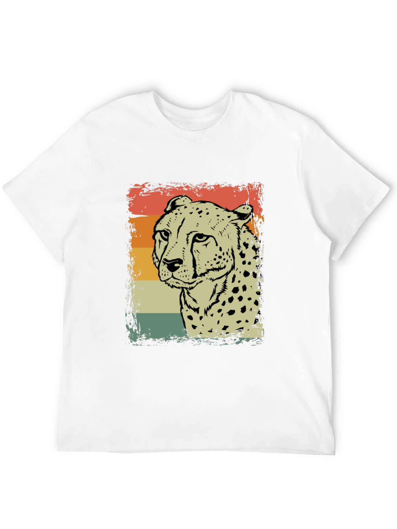 Camiseta Hombre Diseño Vintage Guepardo